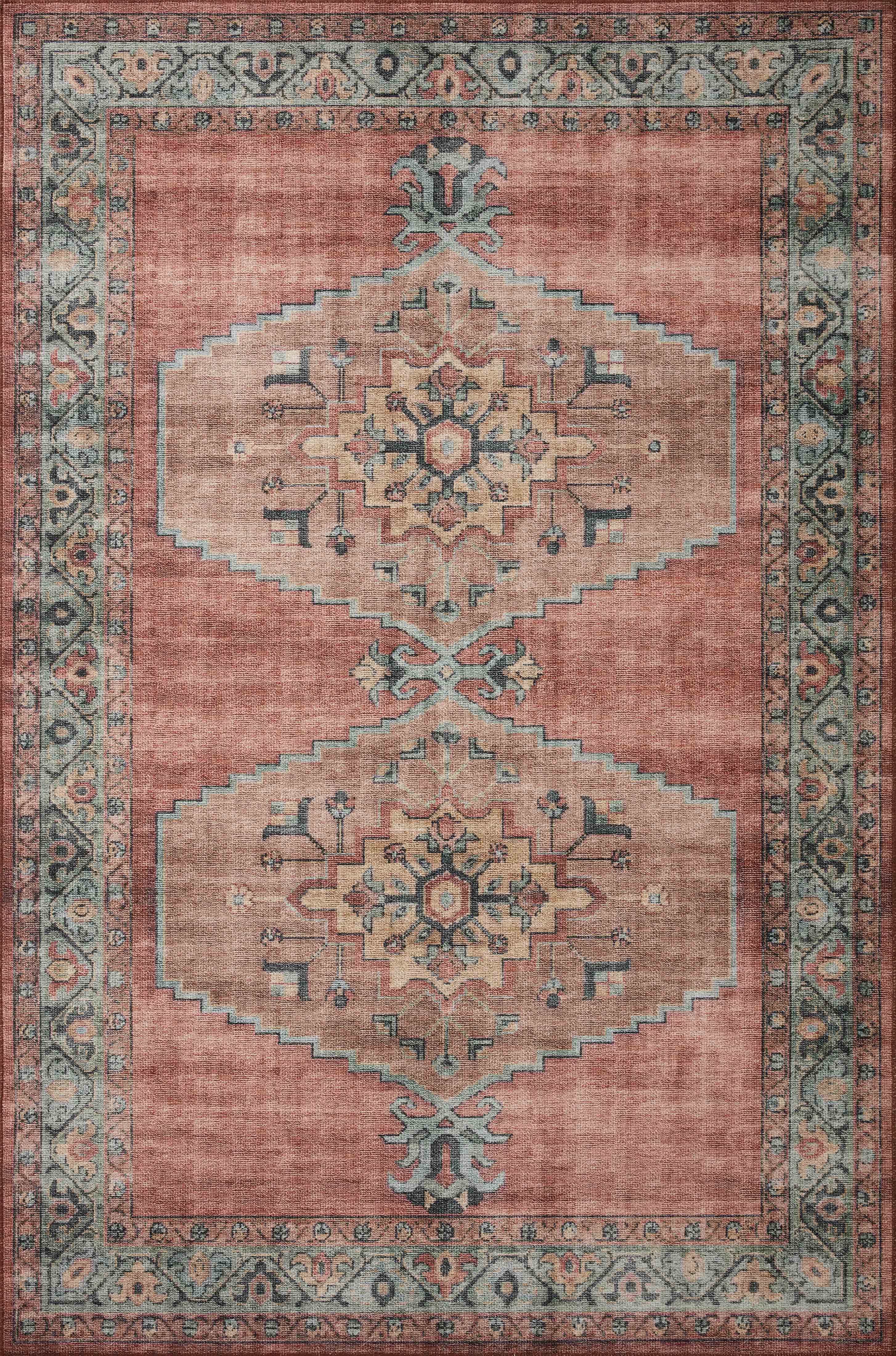 Loloi Heidi HEI-05 Spice / Aqua Area Rug