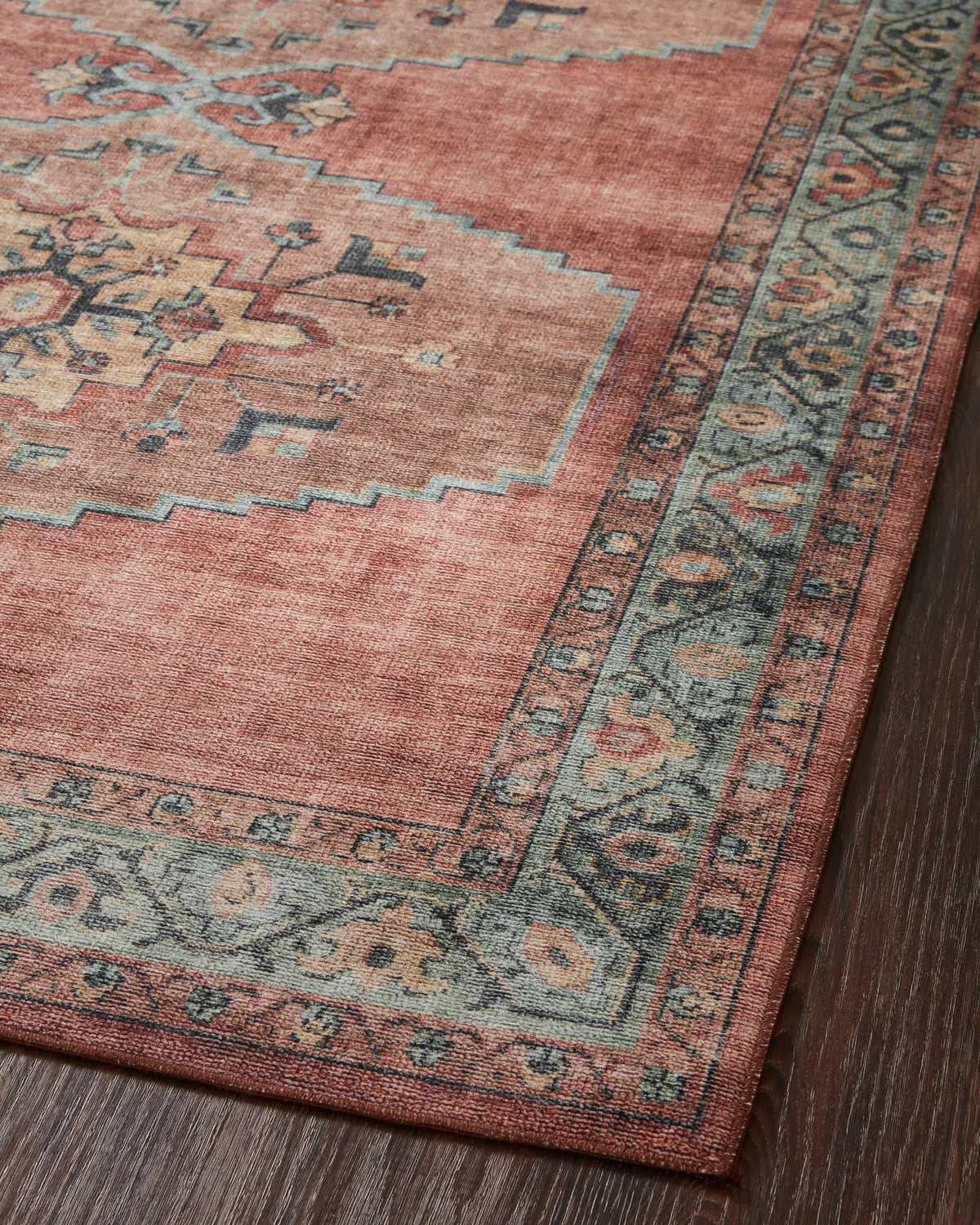 Heidi HEI-05 Spice / Aqua Area Rug by Loloi