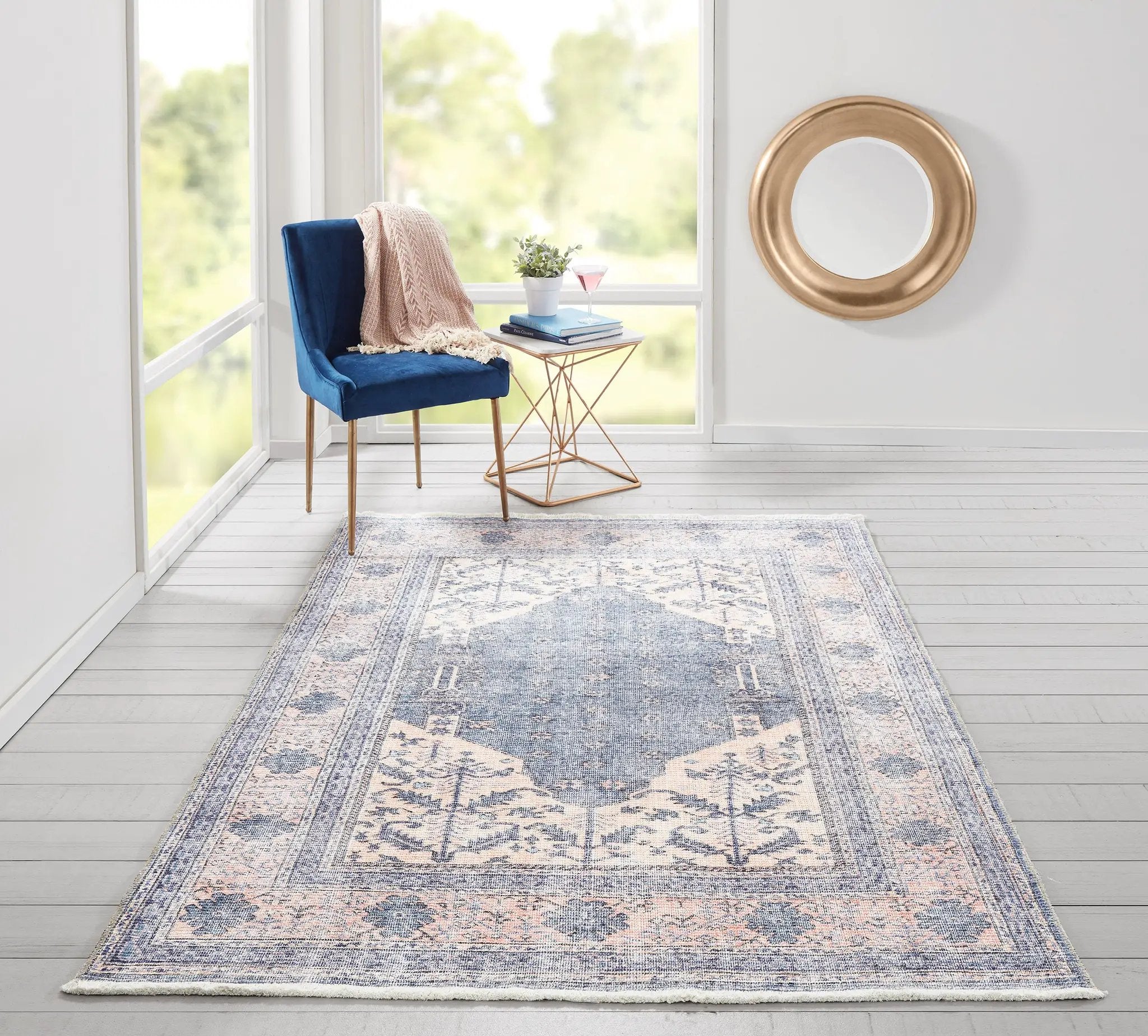 Helena HEL-7 Denim Area Rug by Momeni