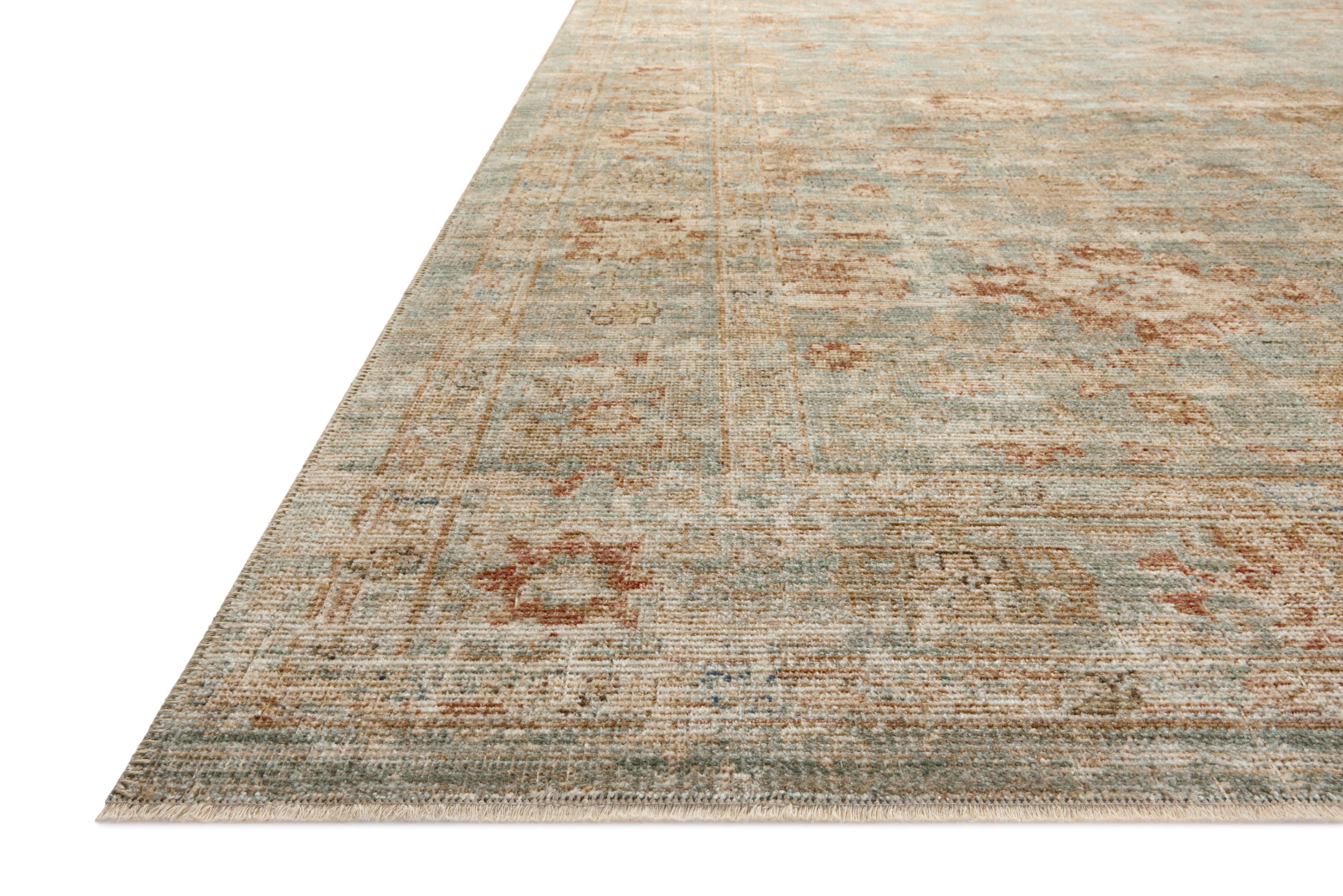 Loloi Heritage HER-06 Aqua / Terracotta Area Rug
