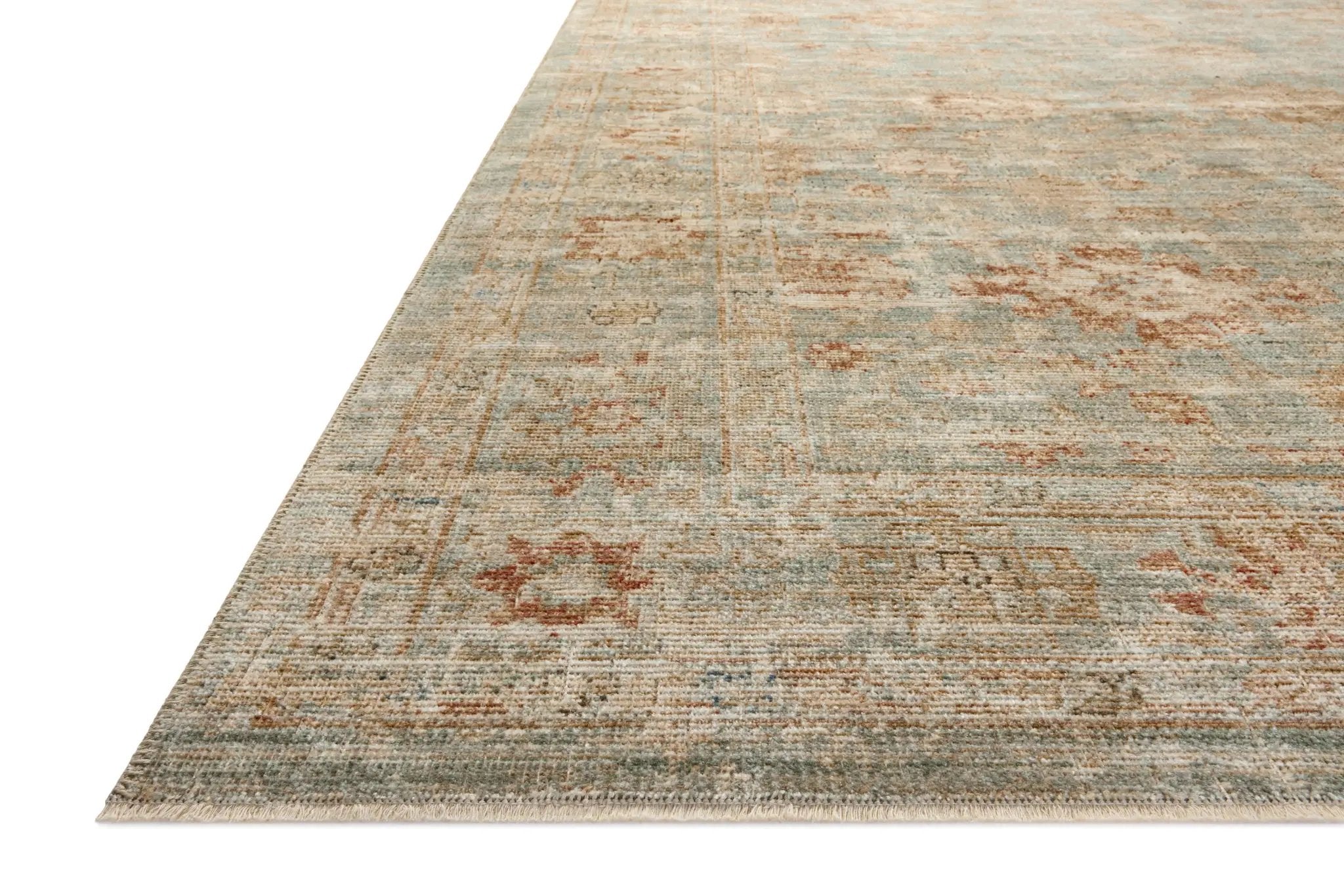 Heritage HER-06 Aqua / Terracotta Area Rug by Loloi
