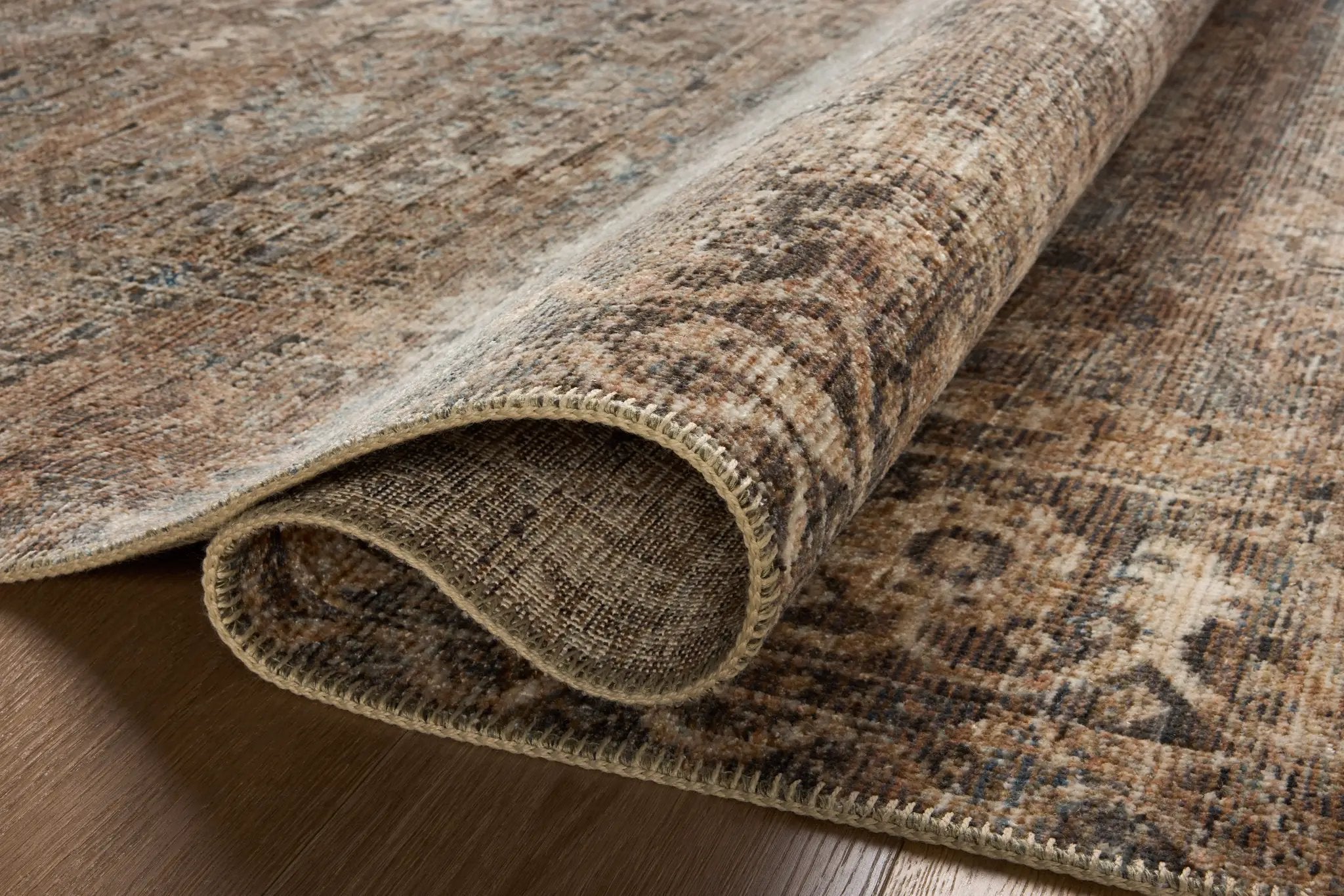 Heritage HER-07 Mocha / Denim Area Rug by Loloi