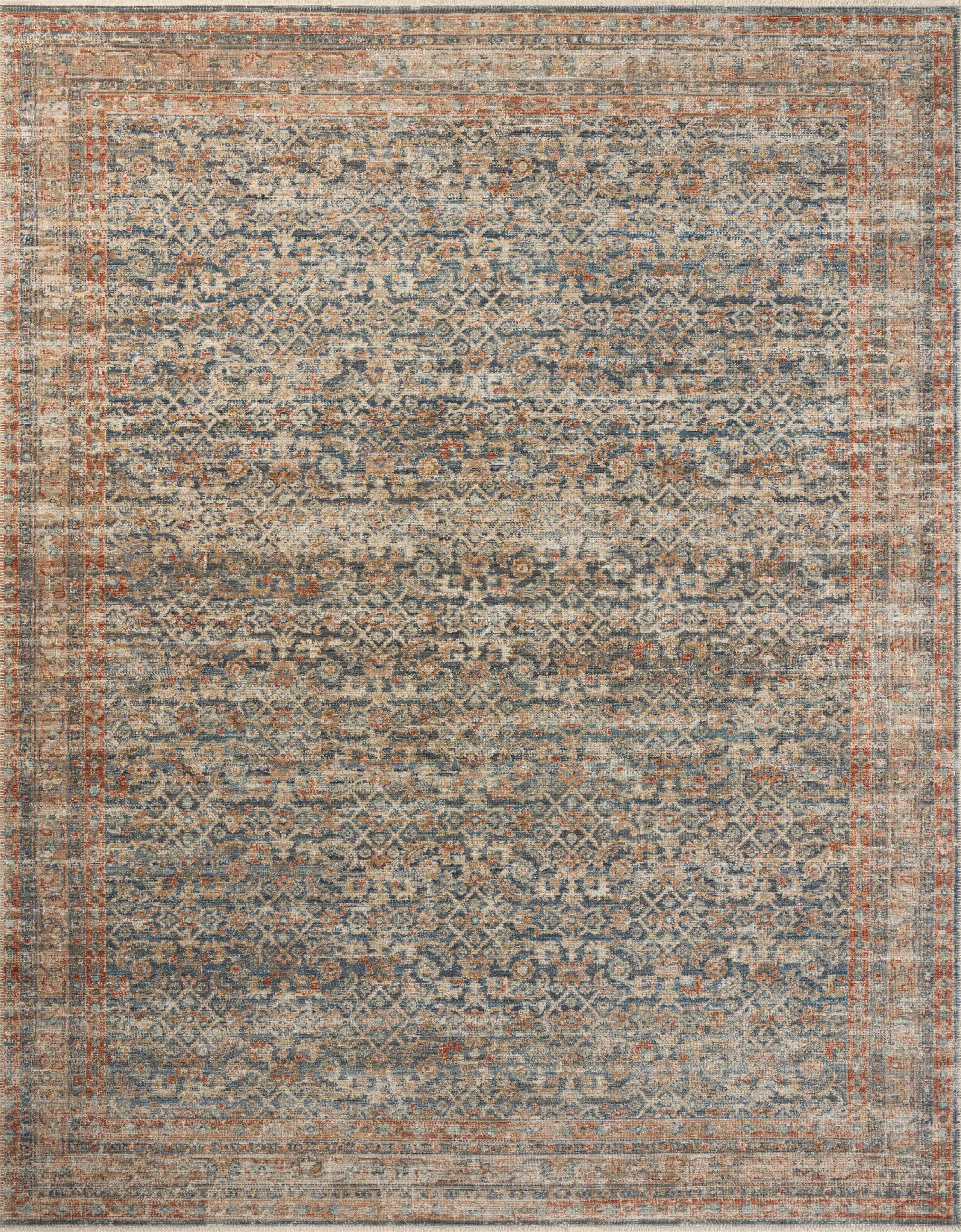 Loloi Heritage HER-12 Blue / Rust Area Rug