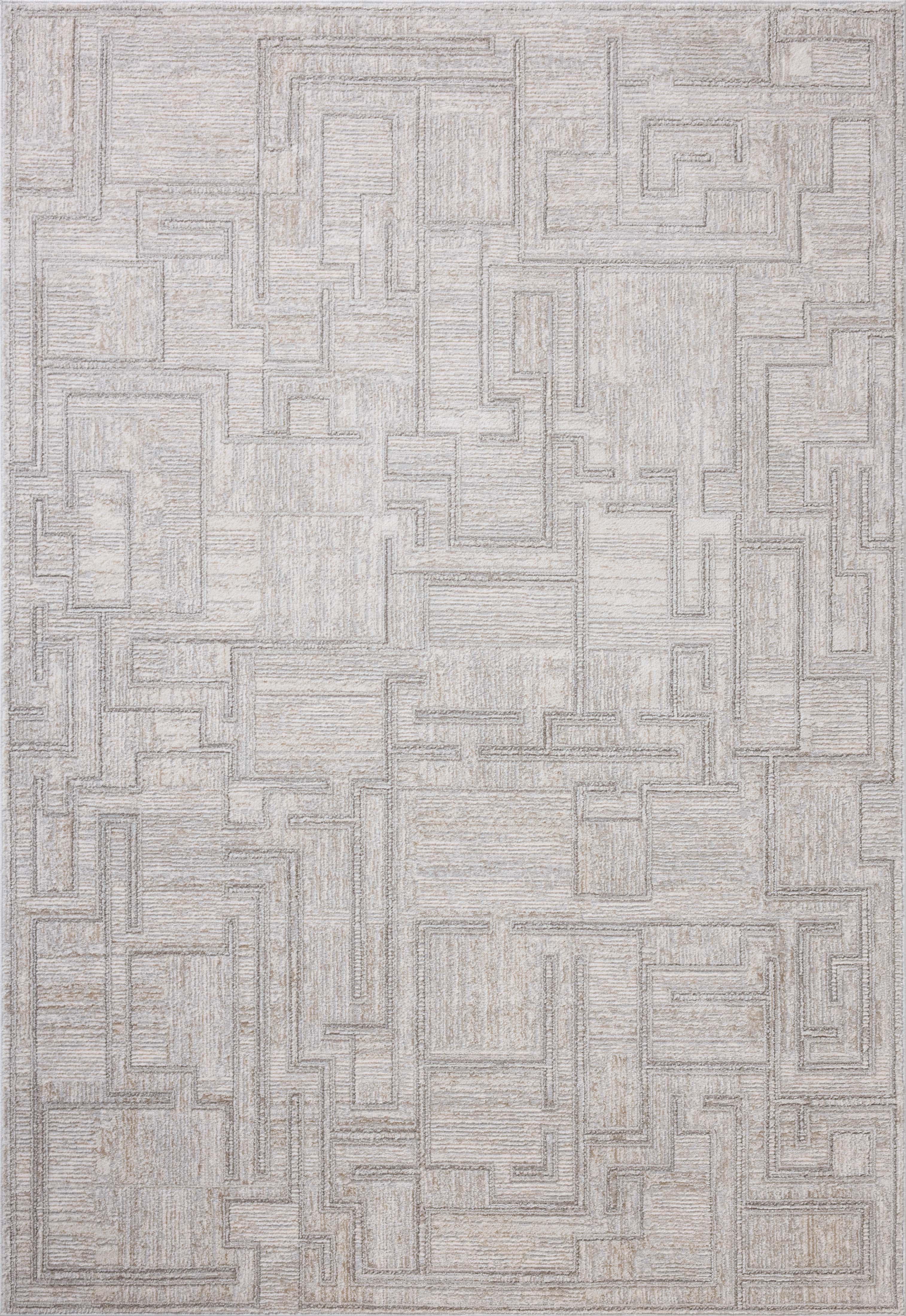 A power-loomed polyester area rug with geometric design in elegant grey and refined ivory hues, the Hollis HOL-01 Grey / Ivory Area Rug is a standout in any décor