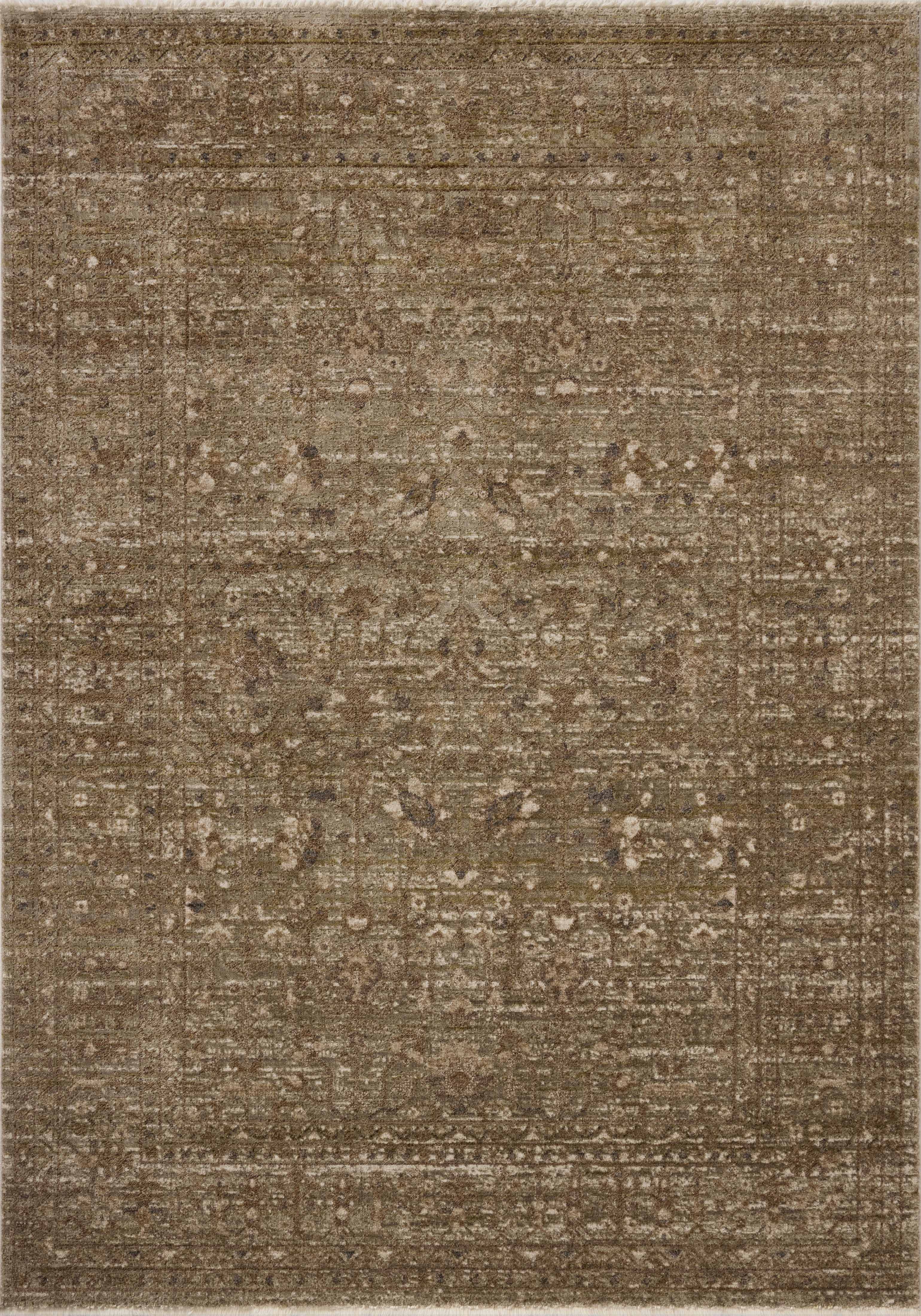 The Haywood HYD-01 Sage / Brown Area Rug combines calming sage and brown tones and traditional and distressed patterns in a power-loomed polyester area rug for effortless elegance