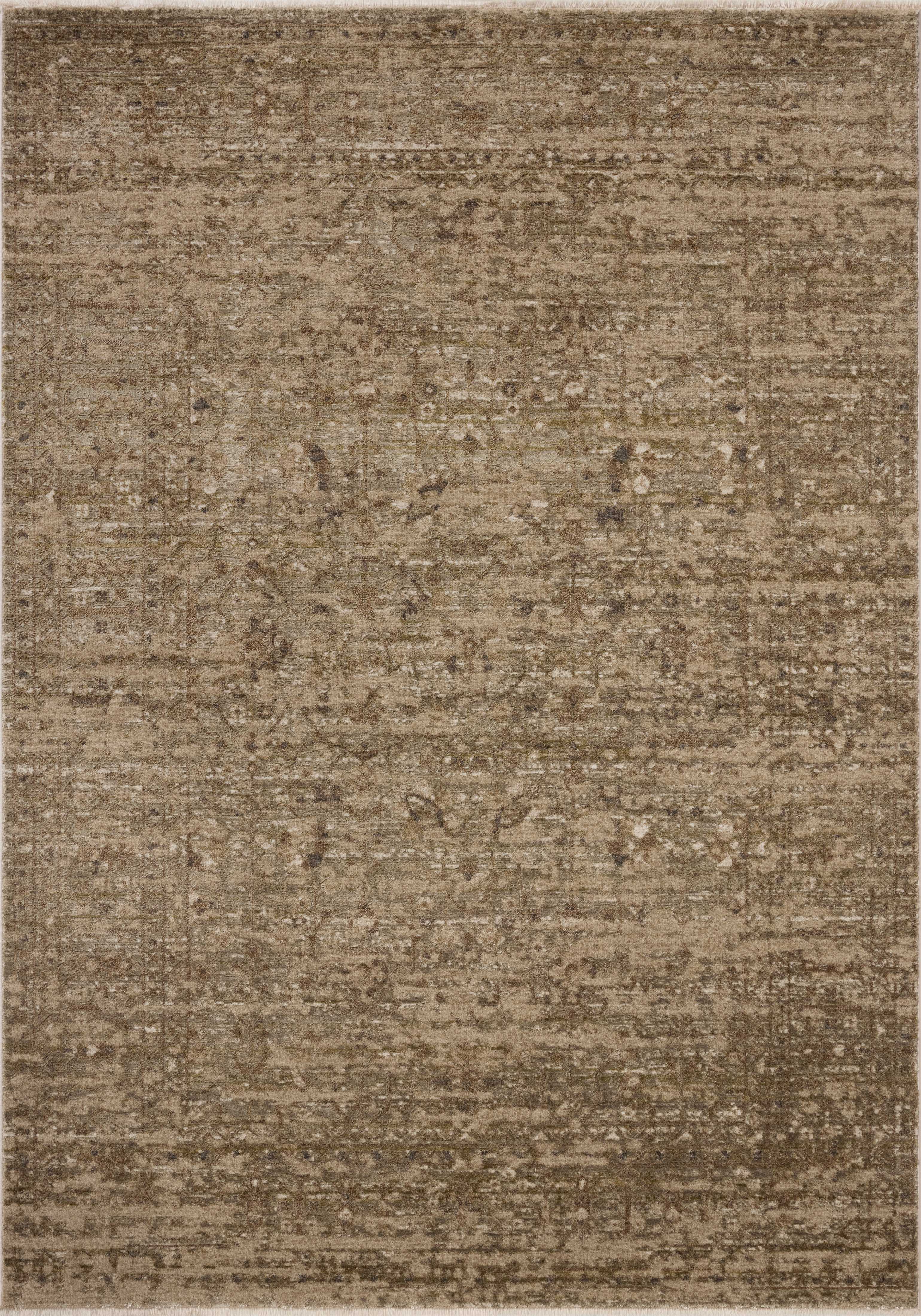 A power-loomed polyester area rug featuring traditional and distressed design and calming sage and sandy tones, the Haywood HYD-01 Sage / Sand Area Rug adds character to any room