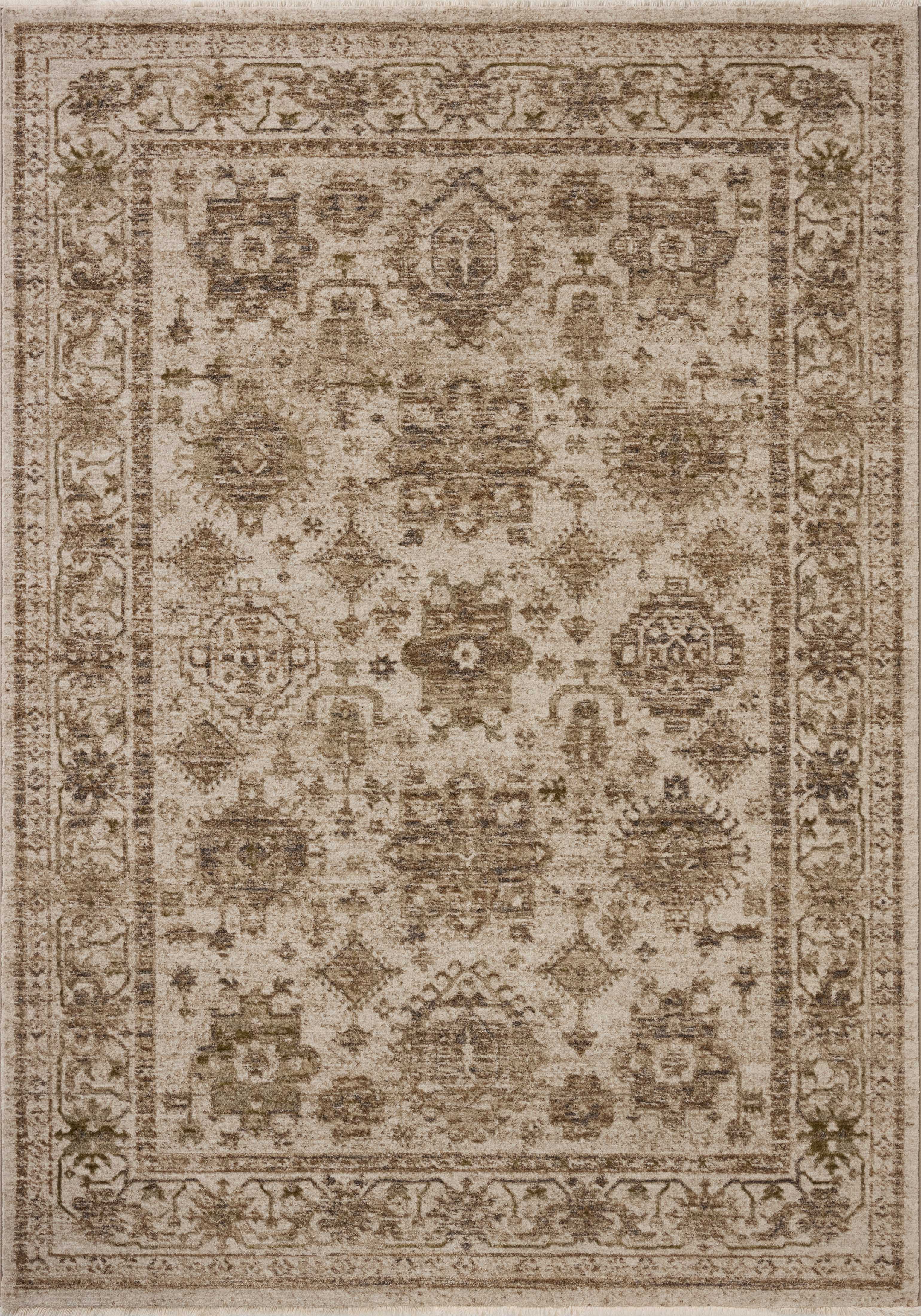 A power-loomed polyester area rug with traditional and distressed design in refined ivory and versatile taupe hues, the Haywood HYD-04 Ivory / Taupe Area Rug is a standout in any décor
