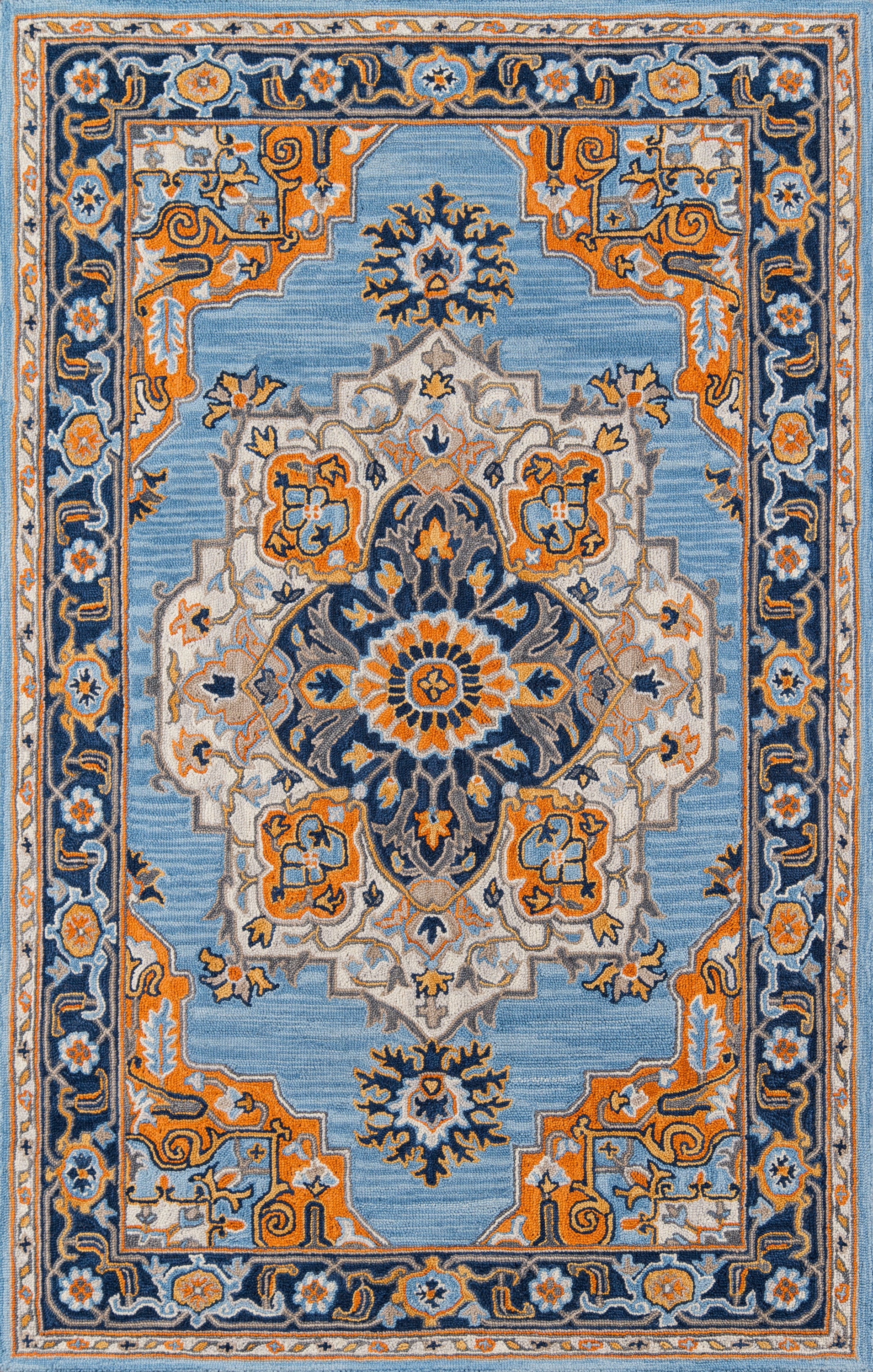 Momeni Ibiza IBI-1 Blue Hand Tufted Area Rug