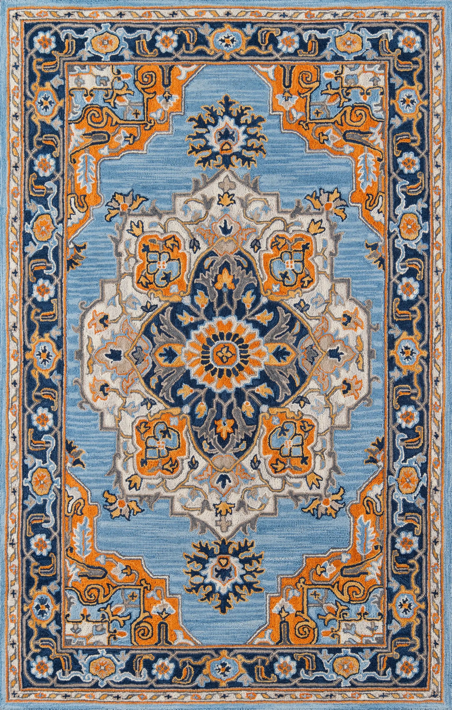 Ibiza IBI-1 Blue Area Rug by Momeni