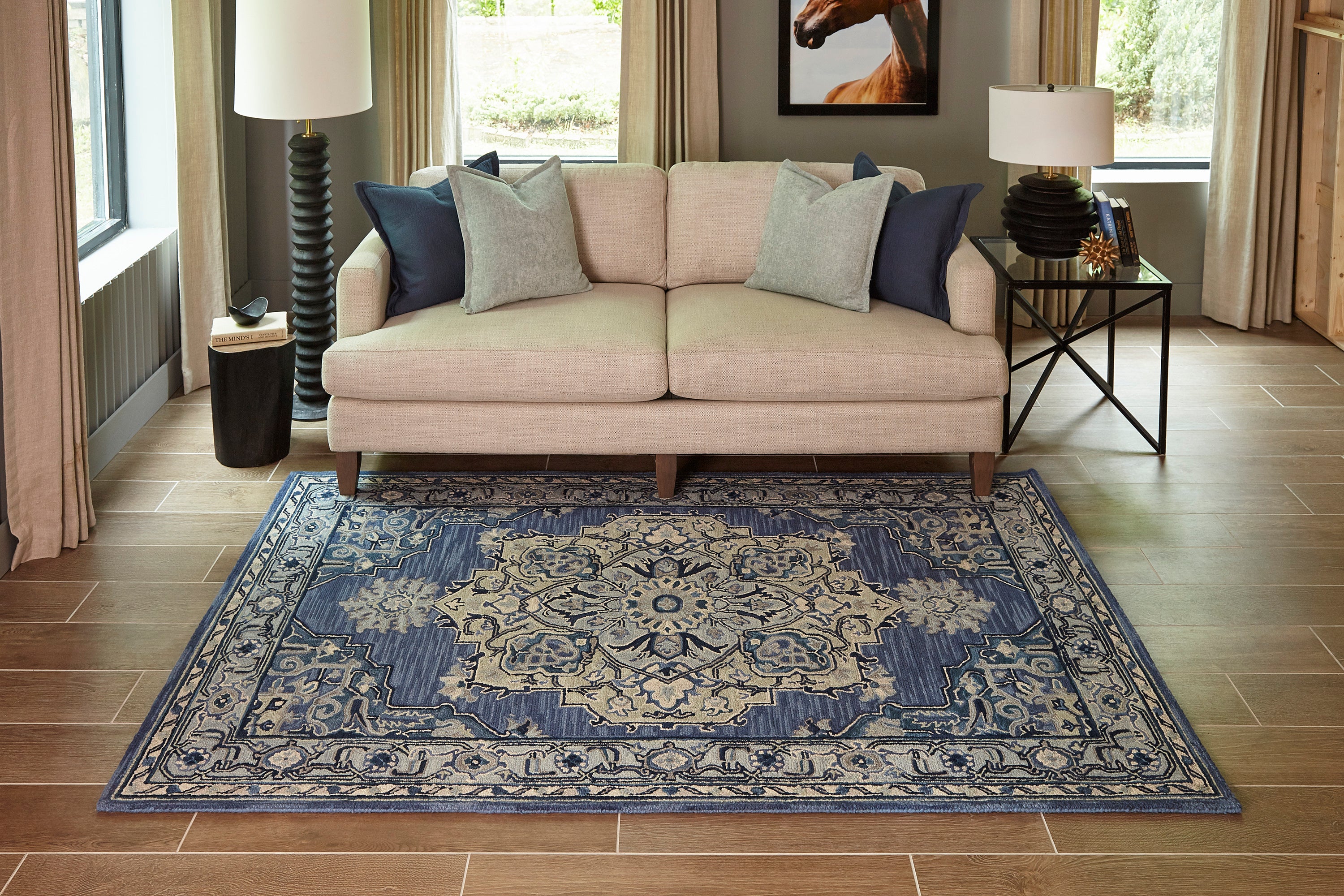 Momeni Ibiza IBI-1 Denim Hand Tufted Area Rug