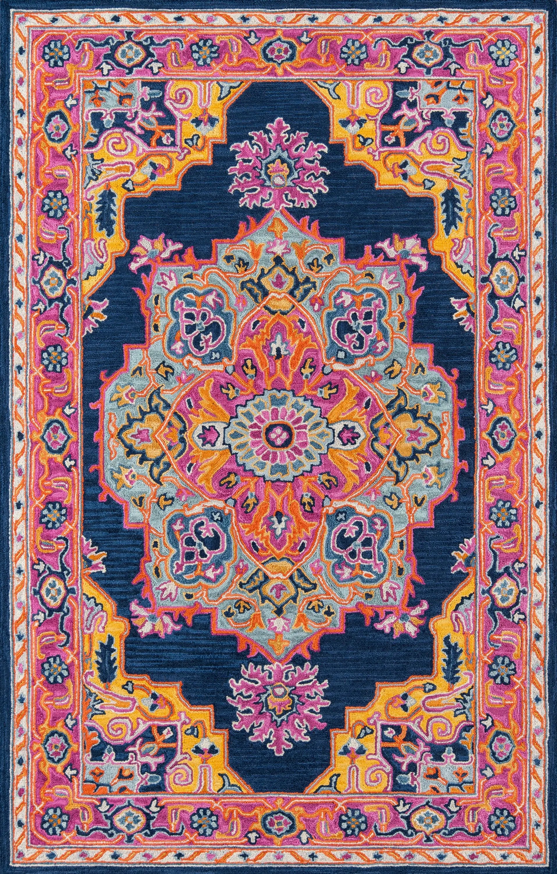 Ibiza IBI-1 Navy Area Rug by Momeni