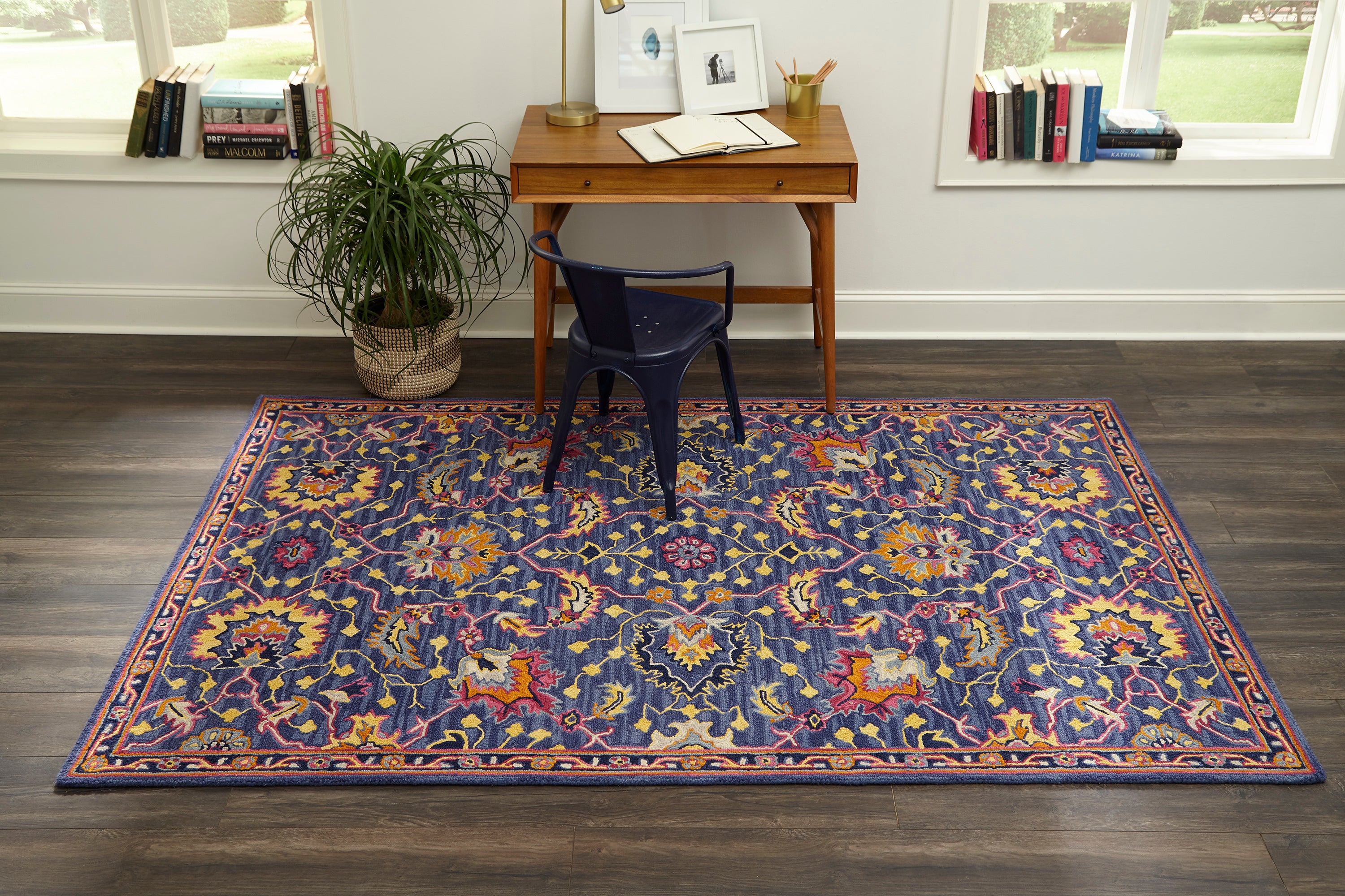Momeni Ibiza IBI-3 Blue Hand Tufted Area Rug