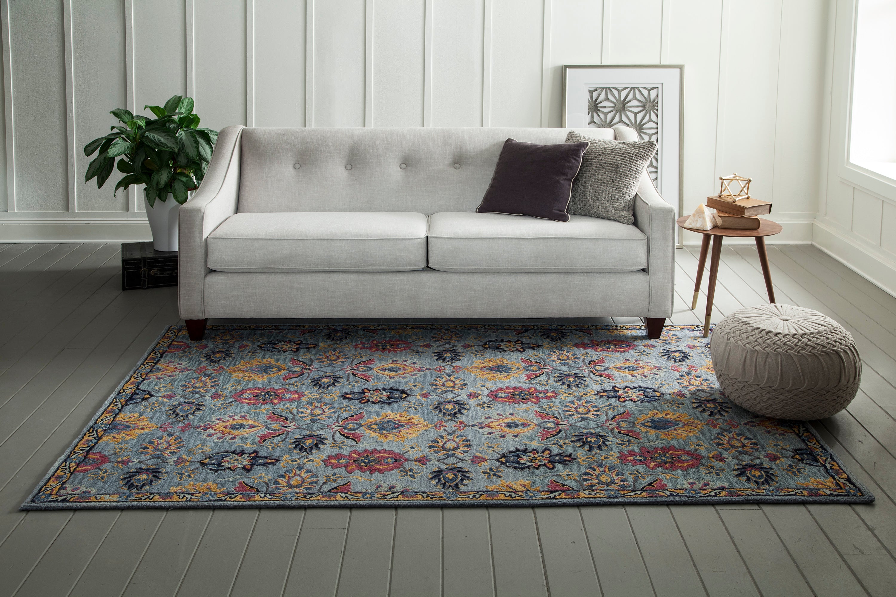 Momeni Ibiza IBI-4 Blue Hand Tufted Area Rug