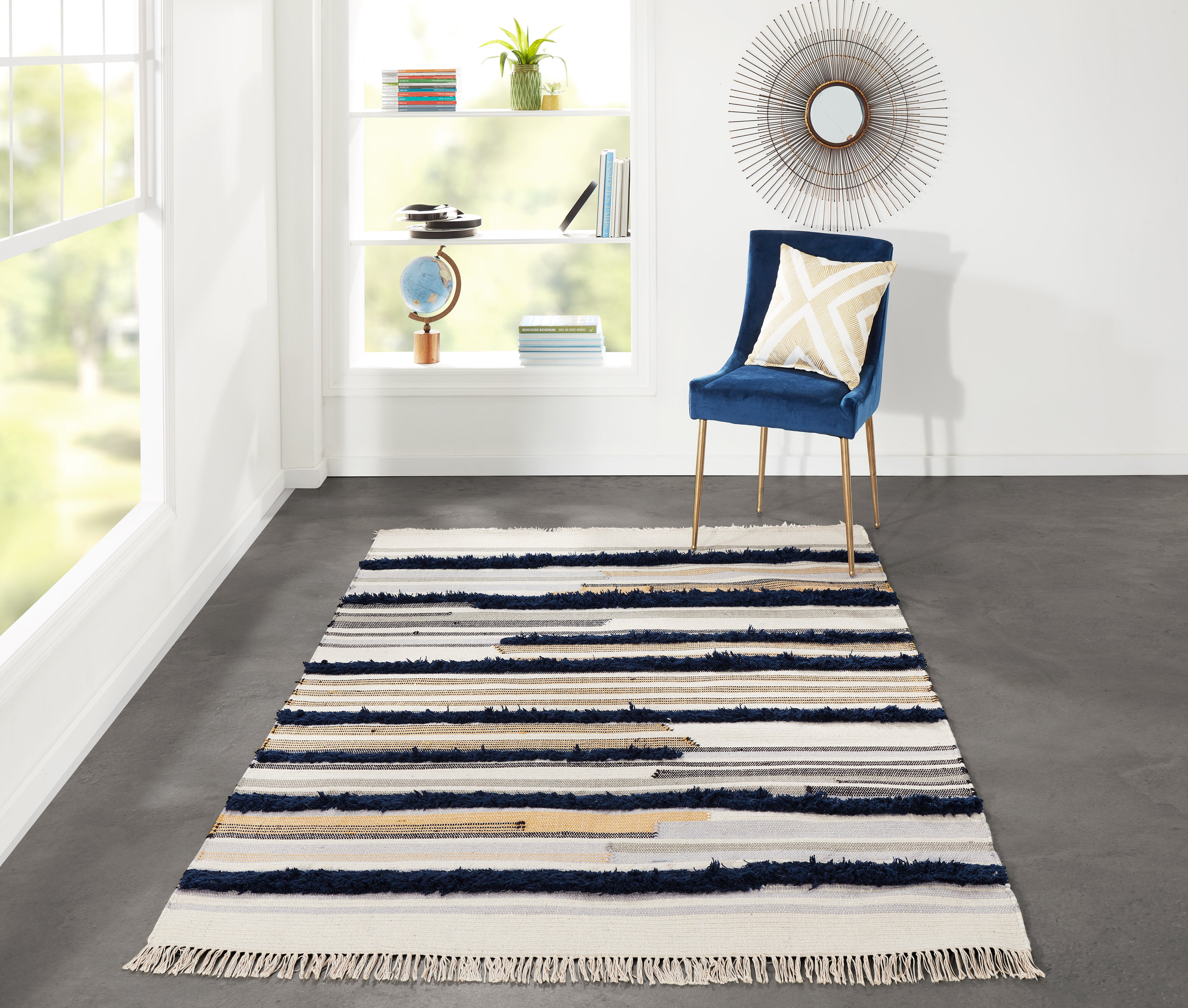 Novogratz Indio IND-6 Navy Hand Woven Area Rug by Momeni