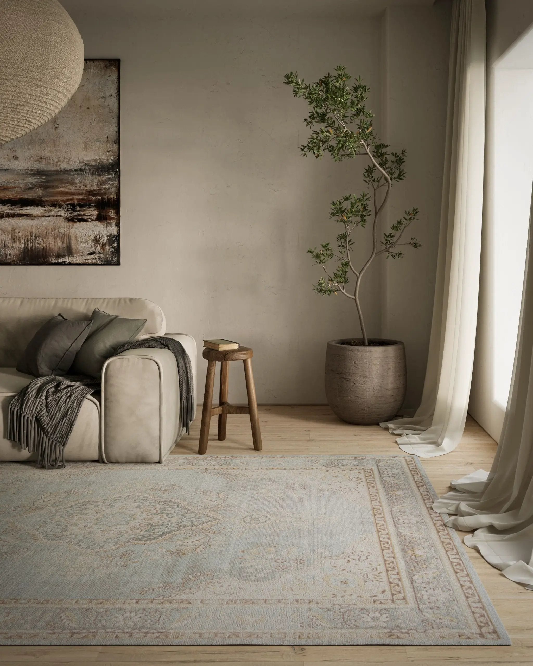 Isabella ISA-1 Blue Area Rug by Momeni