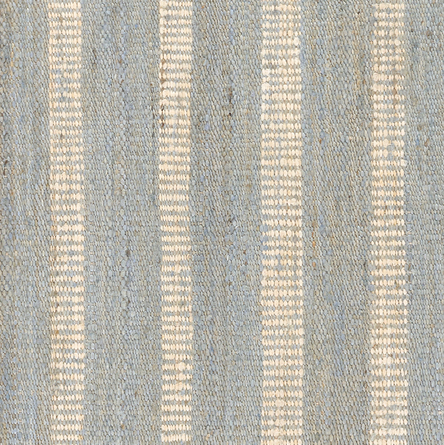 Jango JAN-1 Blue Area Rug, hand woven jute-cotton with white vertical stripe