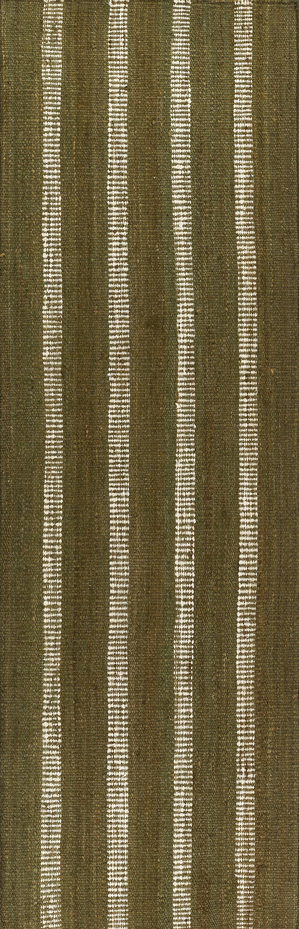 Jango JAN-1 Green Area Rug, natural jute and cotton blend with crisp stripe motif