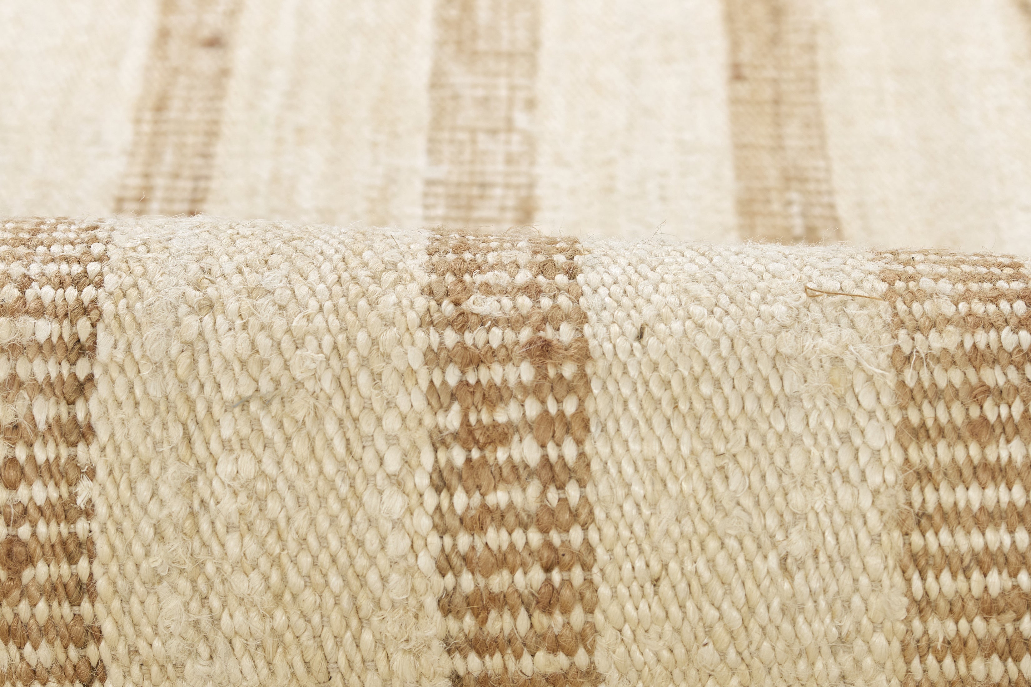 Jango JAN-1 Ivory Area Rug, hand woven jute-cotton with camel-toned stripe accent