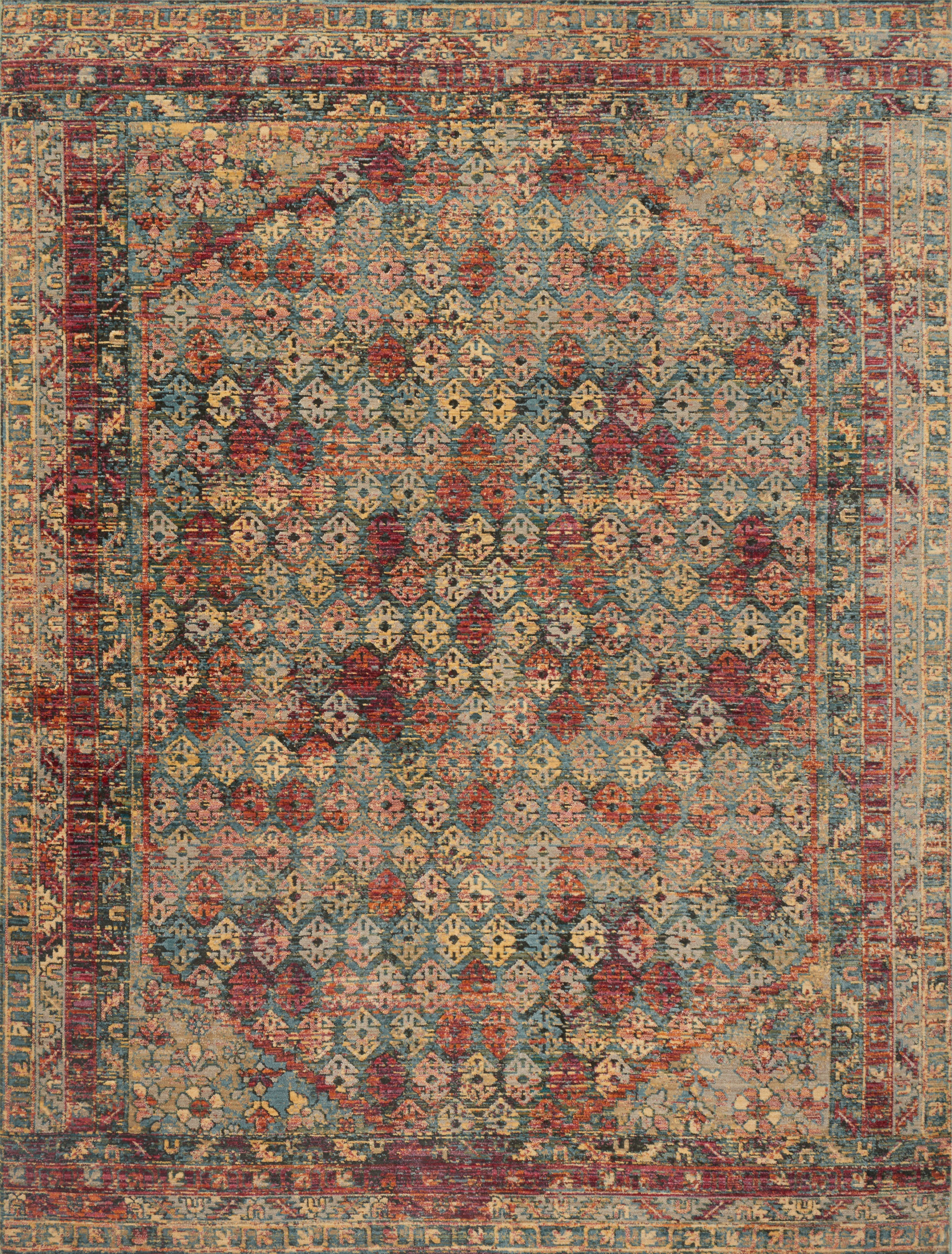Loloi Javari JV-03 Slate / Berry Area Rug