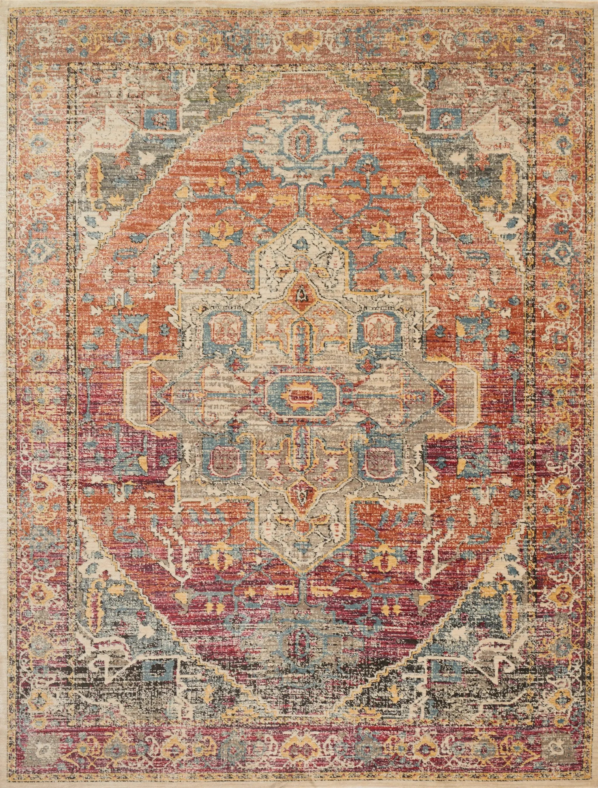 Javari JV-08 Berry / Sunrise Area Rug by Loloi