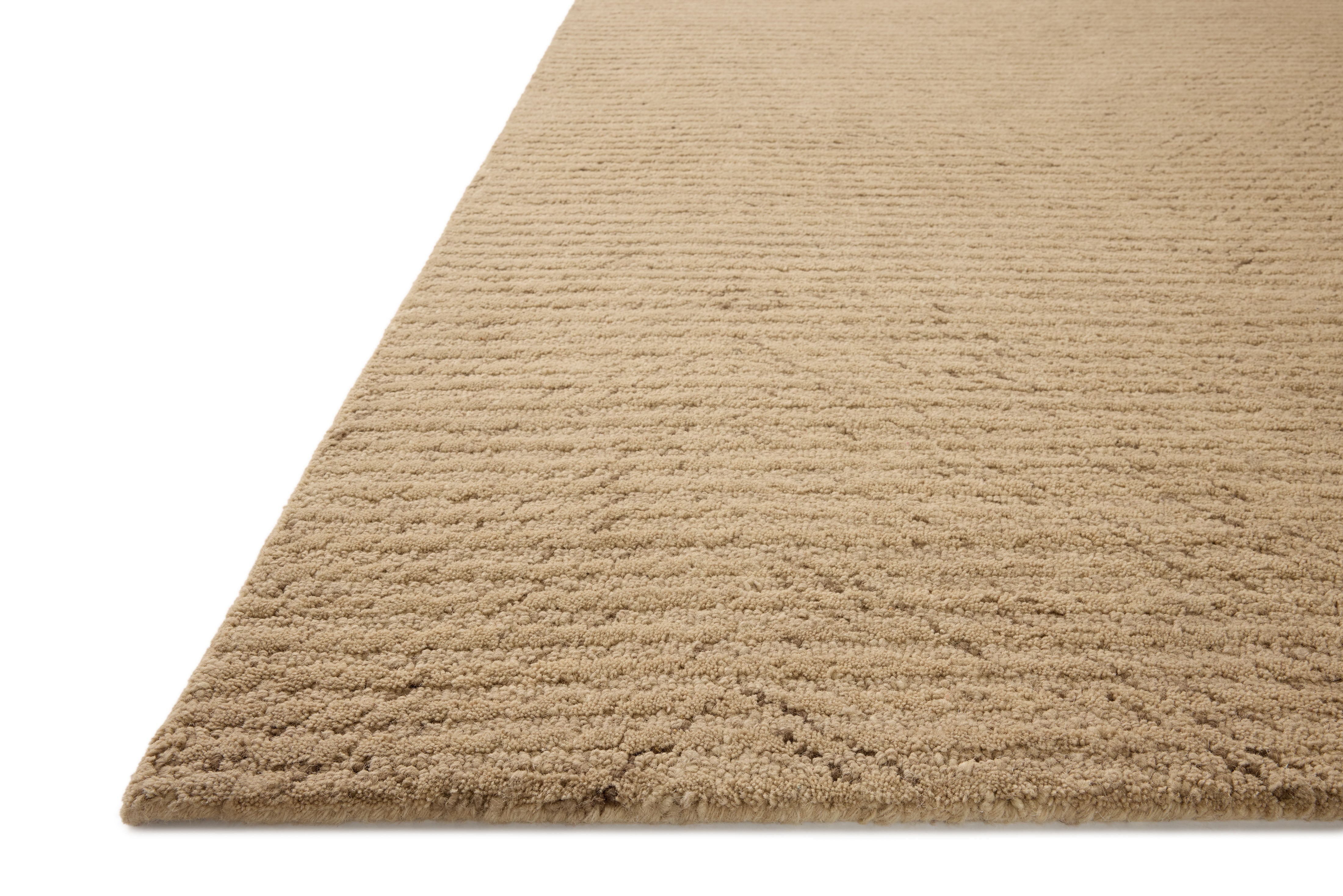 The Kai KAI-01 Beige Area Rug brings warm beige character and ribbed flair to your home in a hand-tufted wool area rug