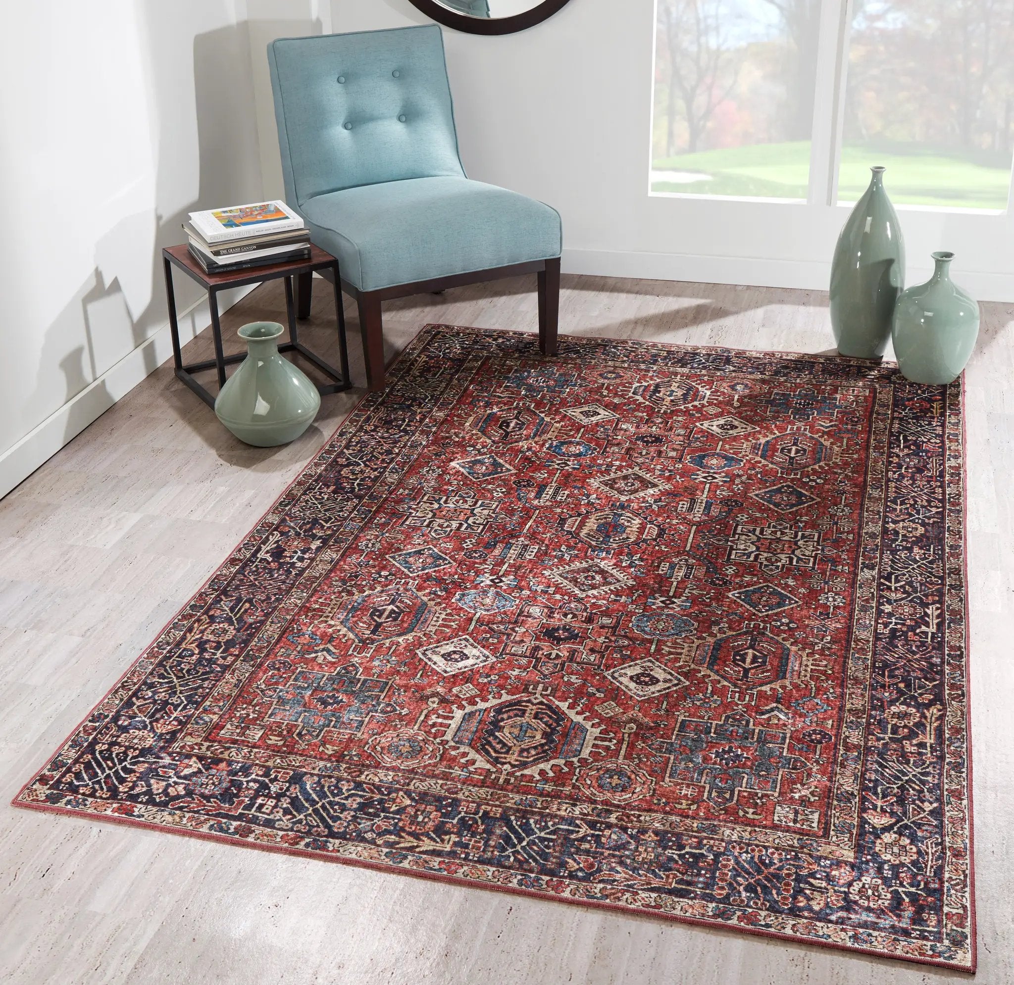 Karachi KAR-2 Rust Area Rug by Momeni