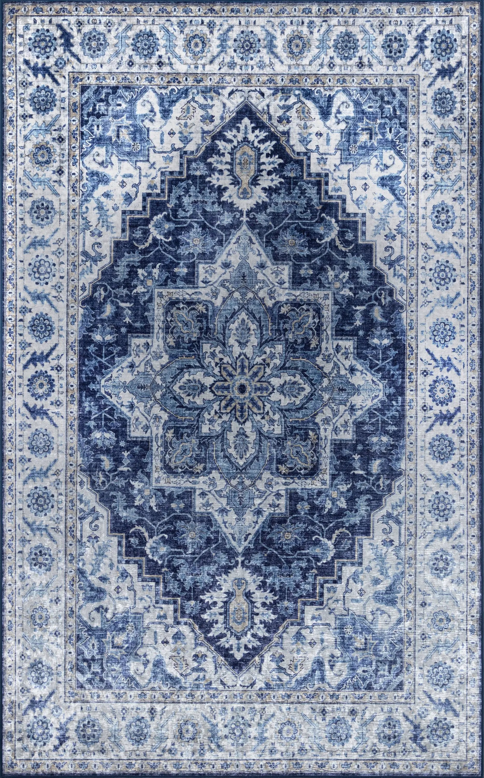 Karachi KAR-8 Blue Area Rug by Momeni