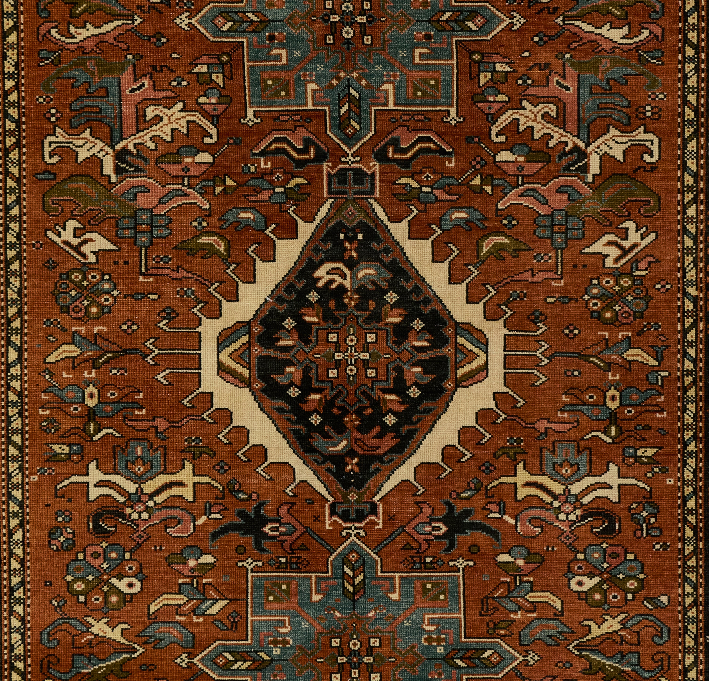 Momeni Karajeh KAJ-1 Red Hand Knotted Area Rug