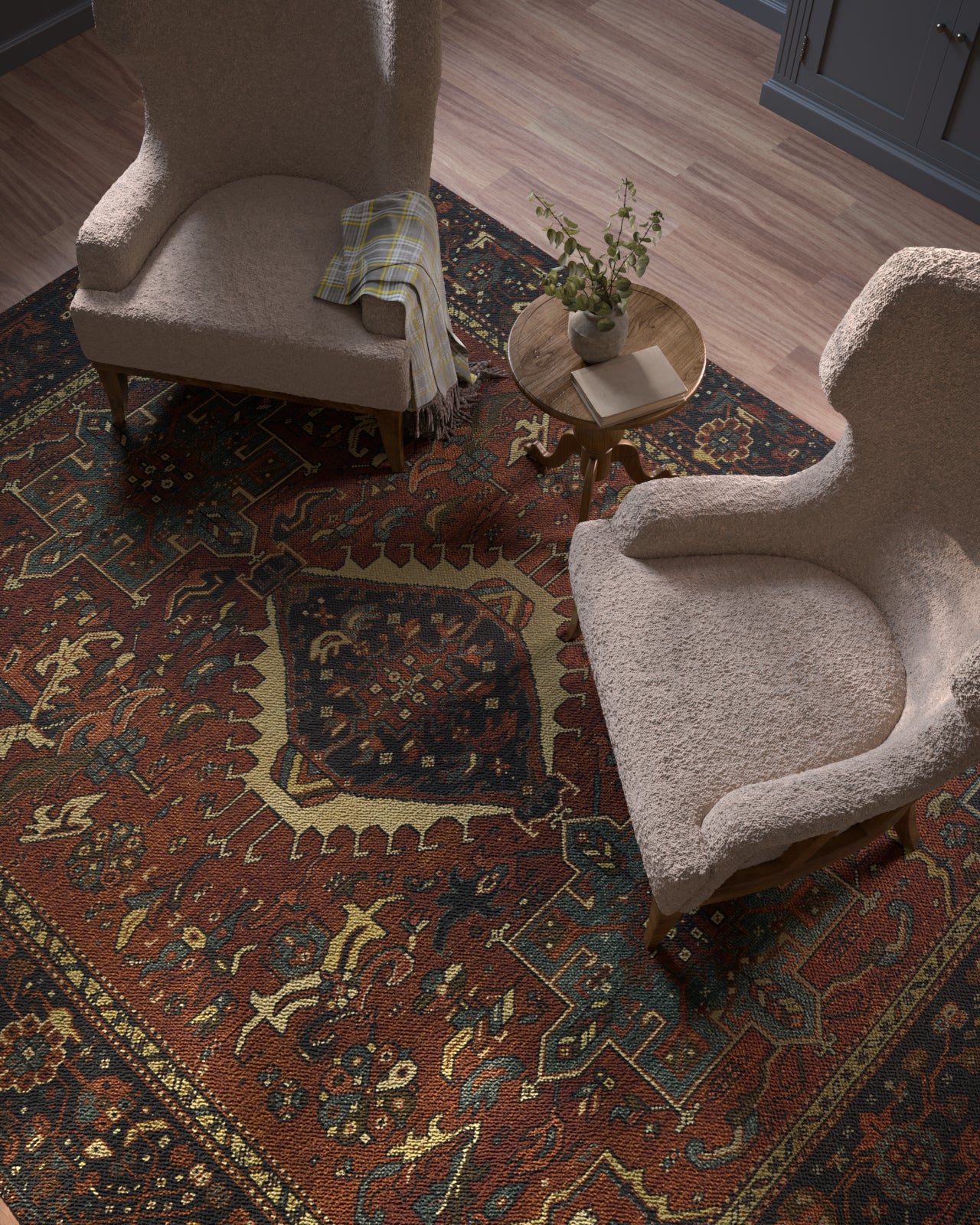 Momeni Karajeh KAJ-1 Red Hand Knotted Area Rug