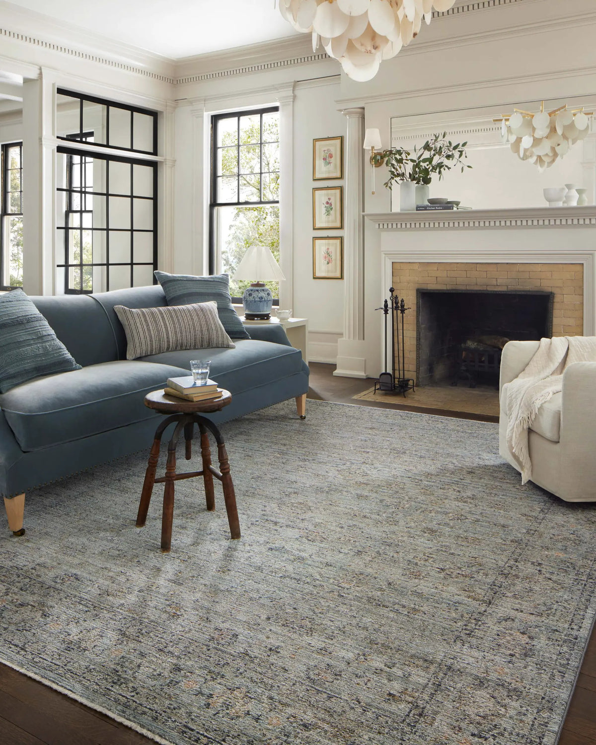 Katherine KES-01 Ocean / Gold Area Rug by Jean Stoffer x Loloi