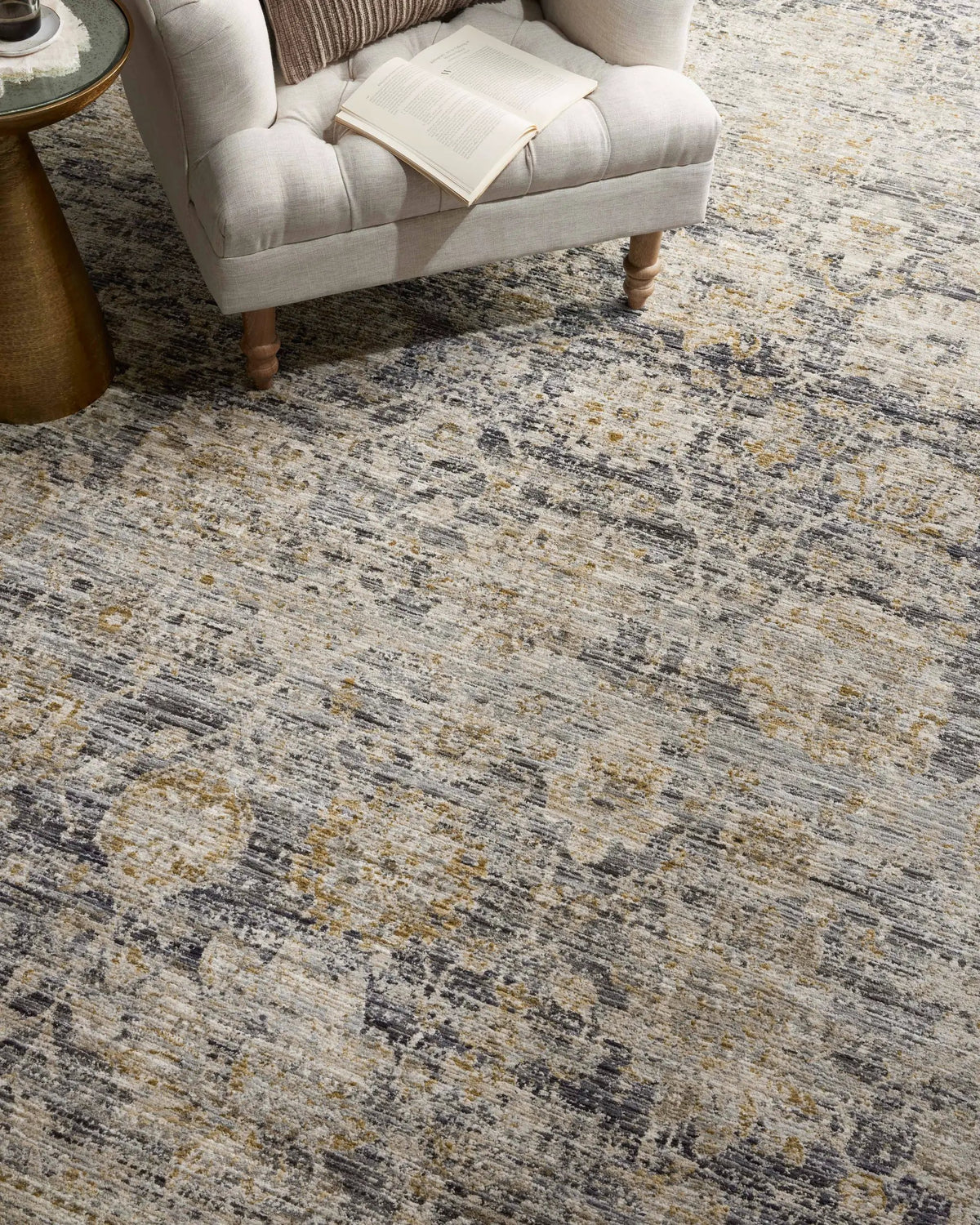 Katherine KES-02 Charcoal / Gold Area Rug by Jean Stoffer x Loloi