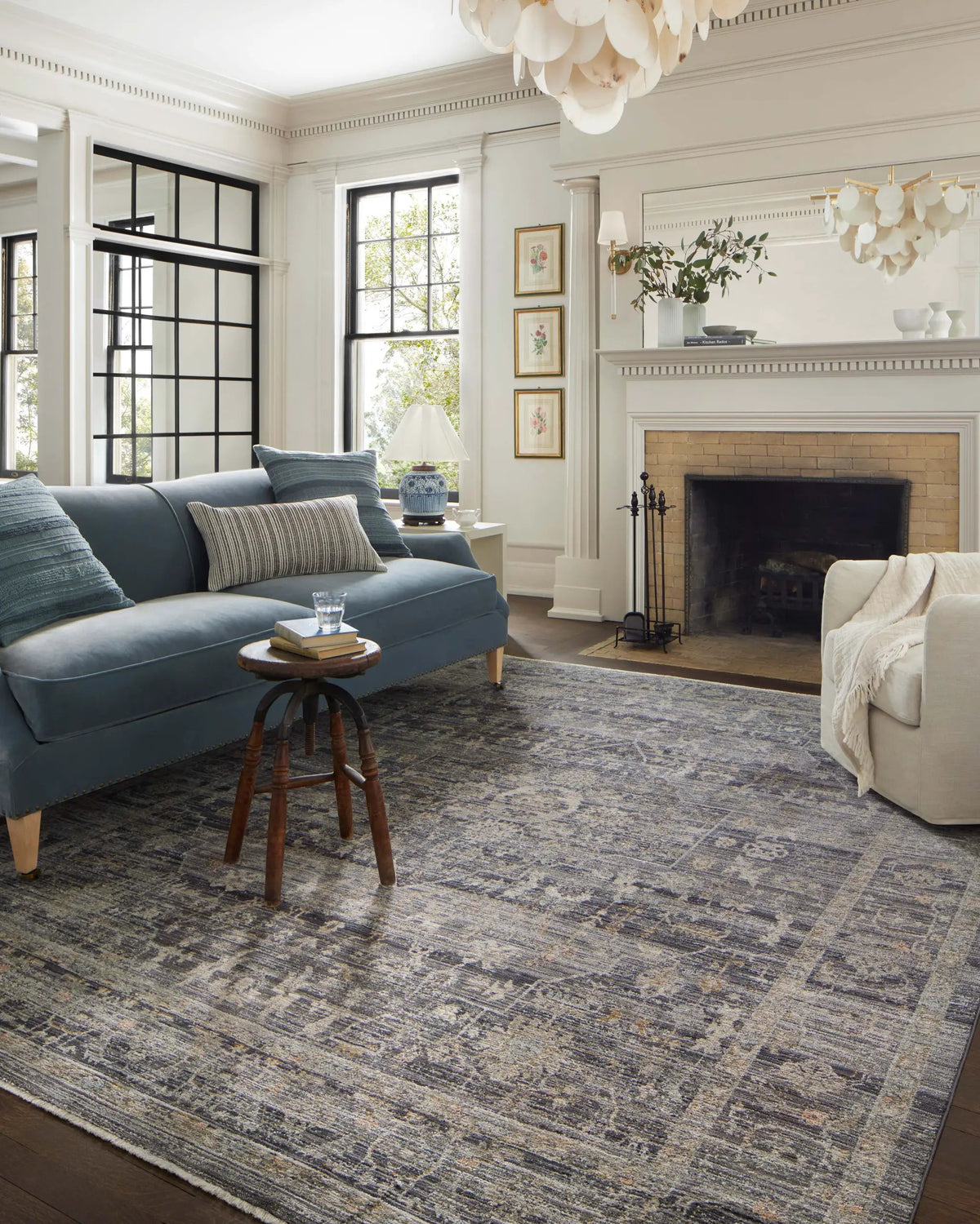 Katherine KES-03 Midnight / Tobacco Area Rug by Jean Stoffer x Loloi