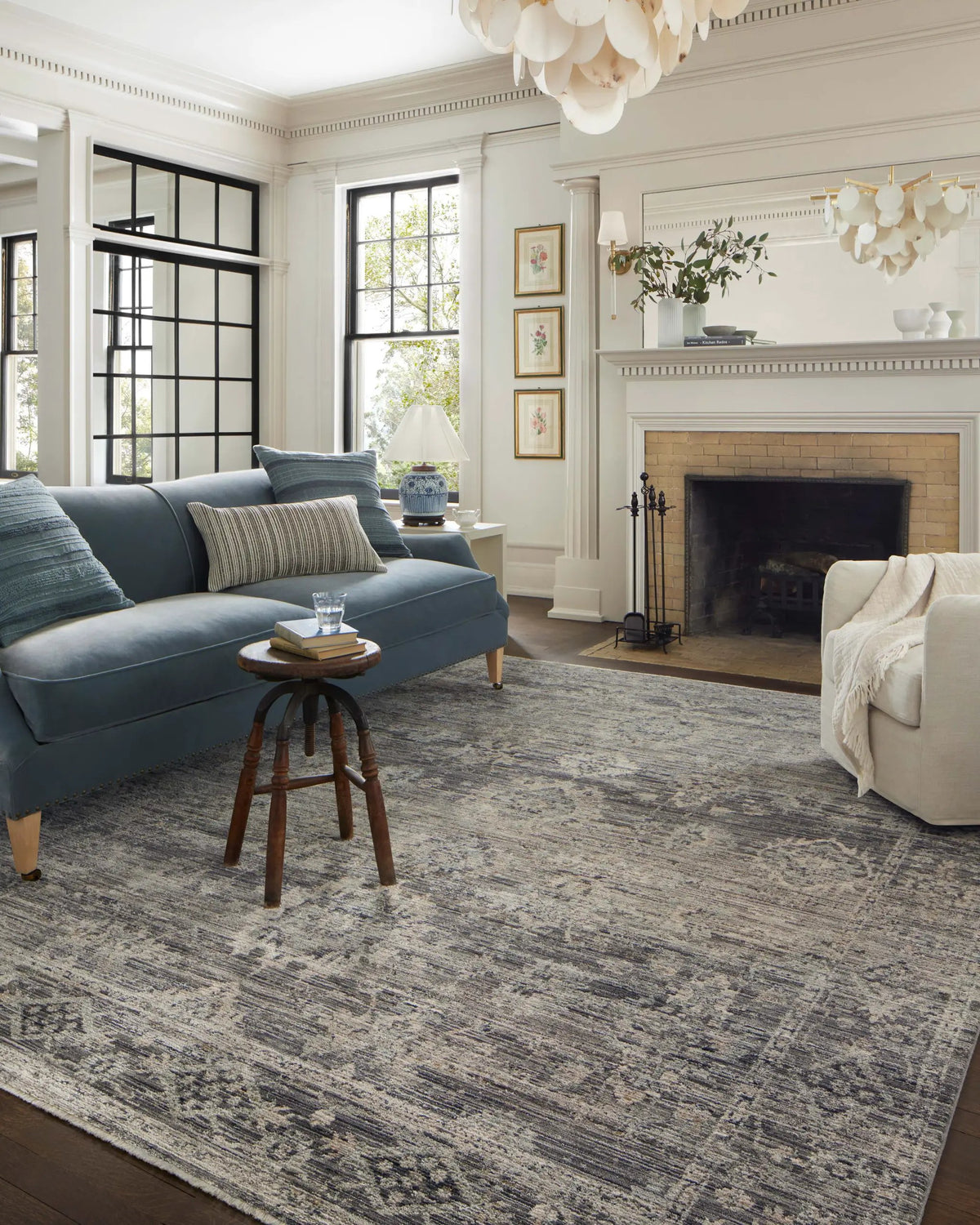 Katherine KES-05 Graphite / Jade Area Rug by Jean Stoffer x Loloi