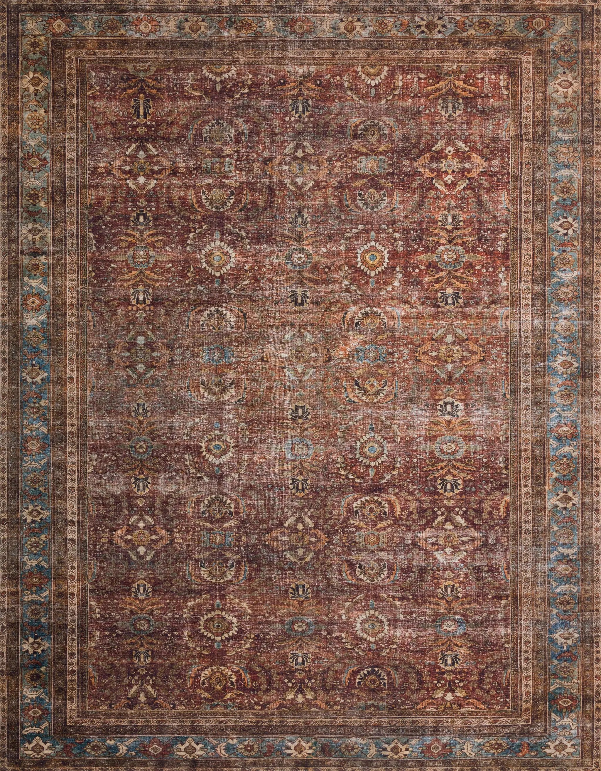 Layla LAY-01 Brick / Blue Area Rug by Loloi