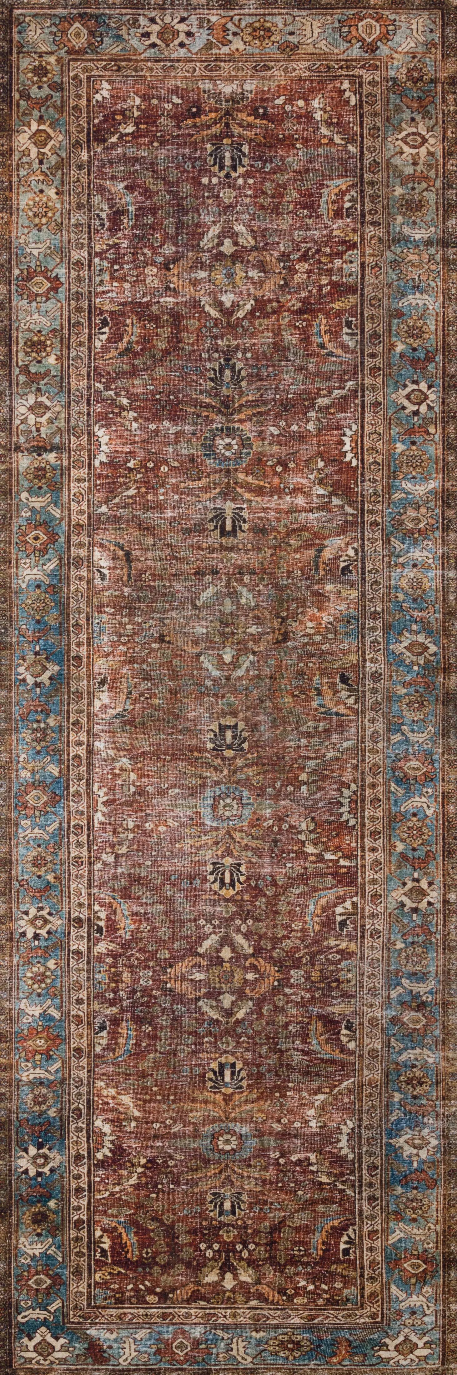 Layla LAY-01 Brick / Blue Area Rug by Loloi