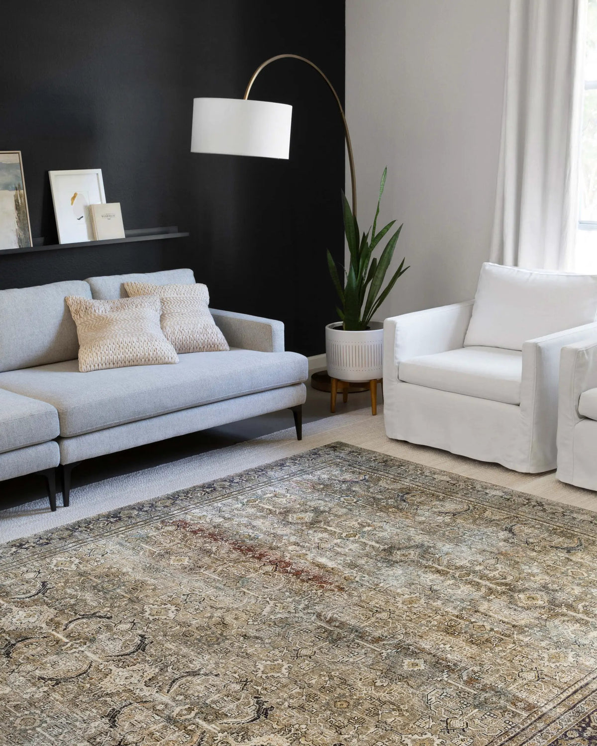 Layla LAY-03 Olive / Charcoal Area Rug by Loloi