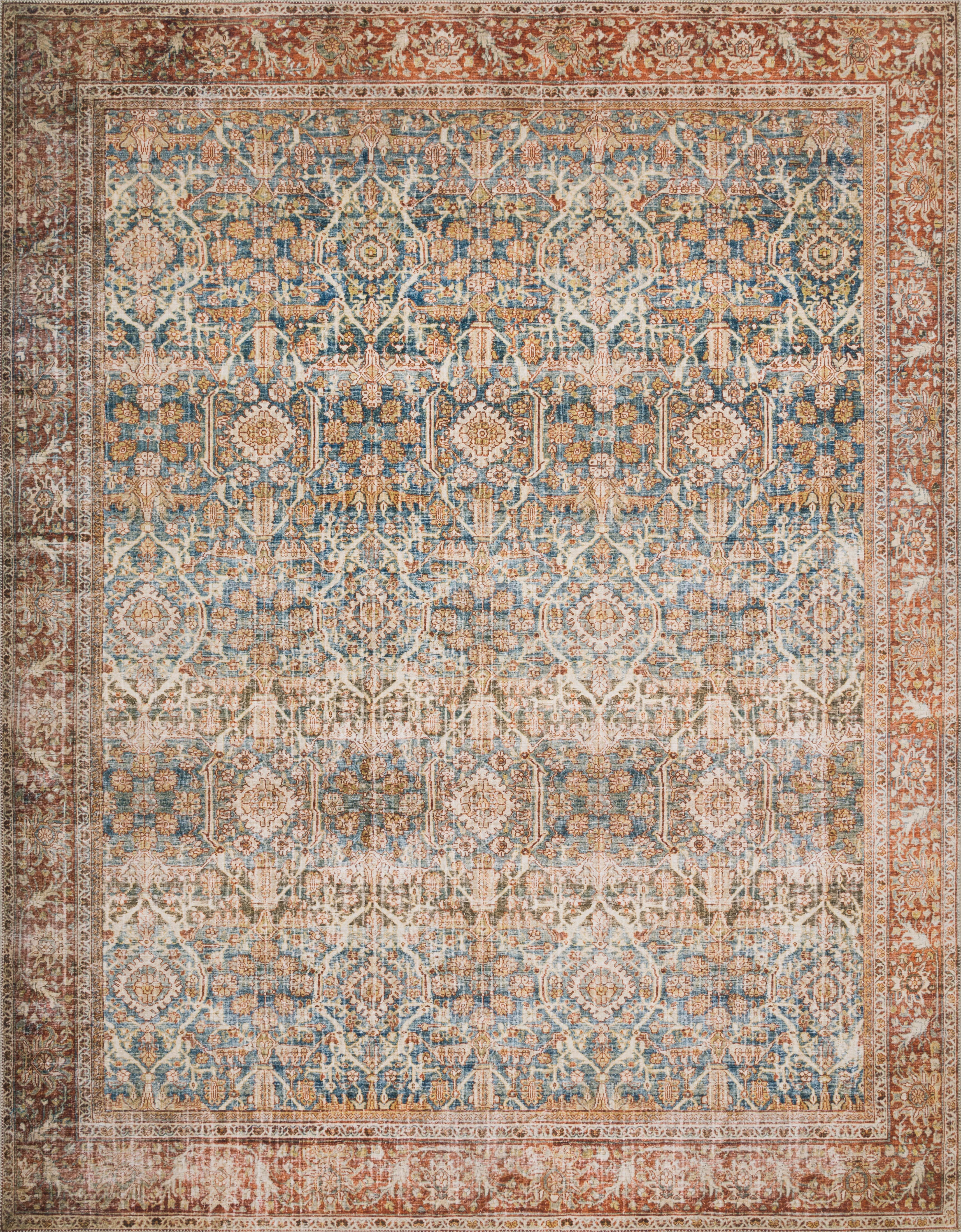 Loloi Layla LAY-04 Ocean / Rust Area Rug