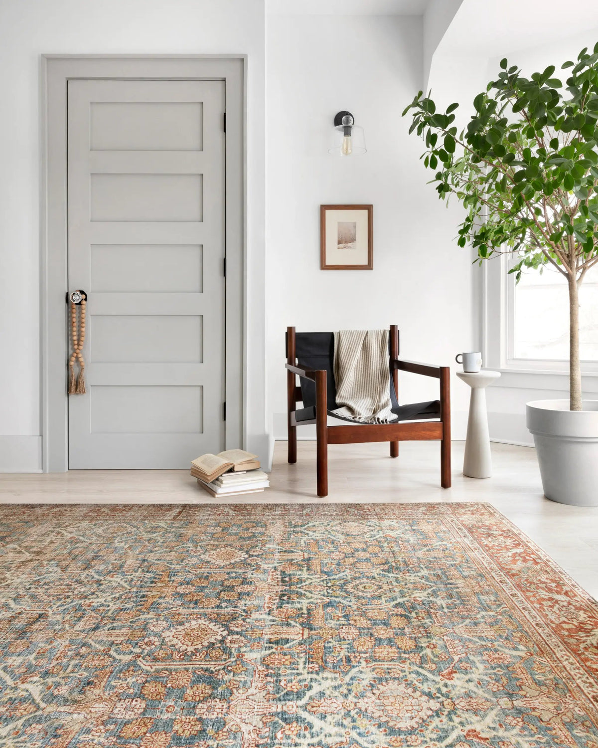 Layla LAY-04 Ocean / Rust Area Rug by Loloi