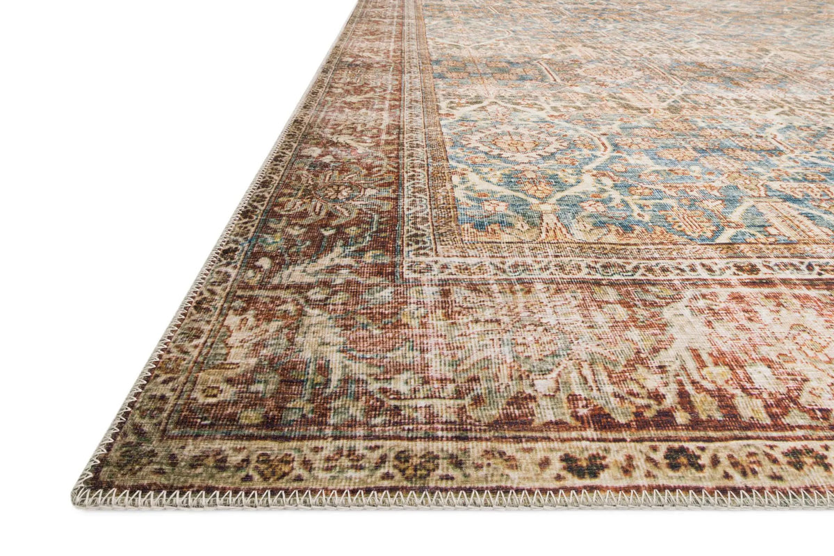 Layla LAY-04 Ocean / Rust Area Rug by Loloi