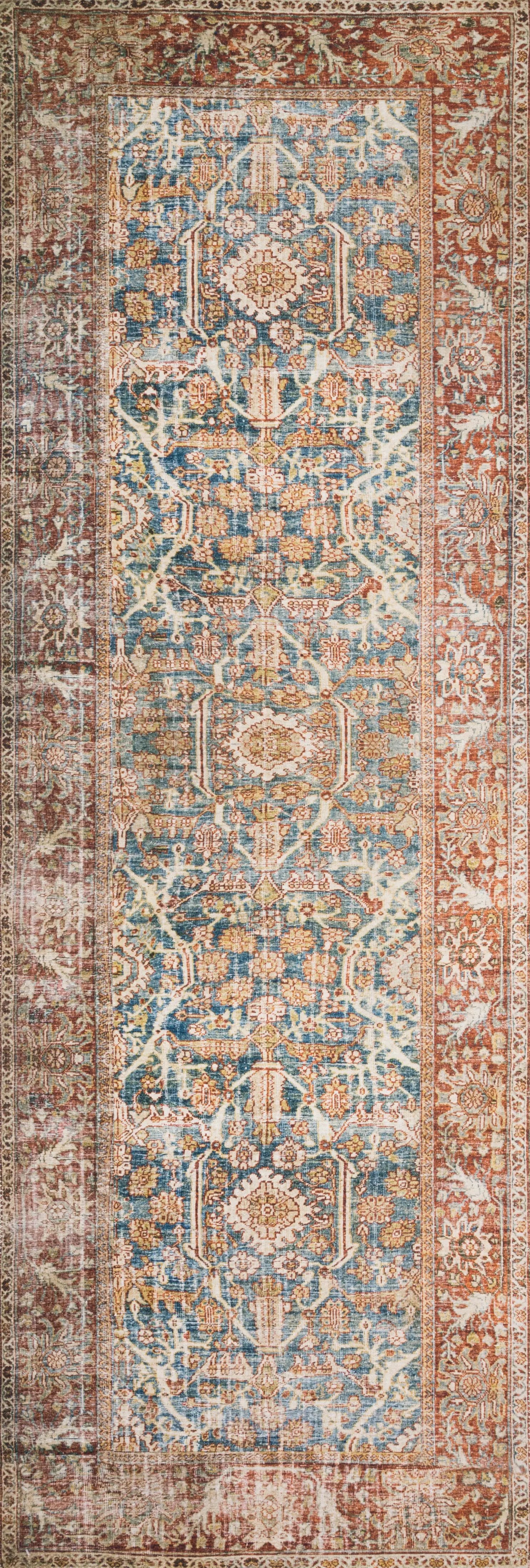 Layla LAY-04 Ocean / Rust Area Rug by Loloi