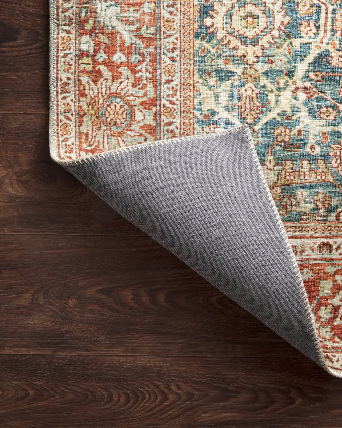 Layla LAY-04 Ocean / Rust Area Rug by Loloi