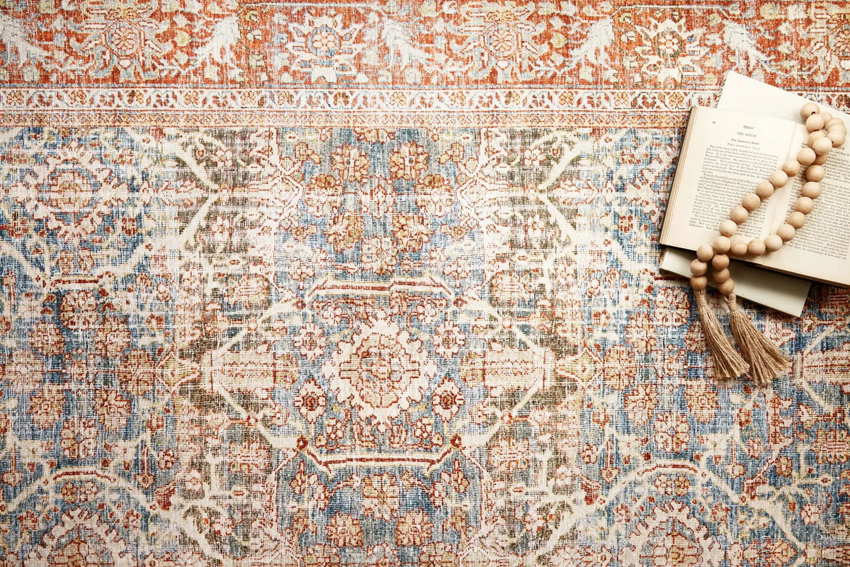 Layla LAY-04 Ocean / Rust Area Rug by Loloi