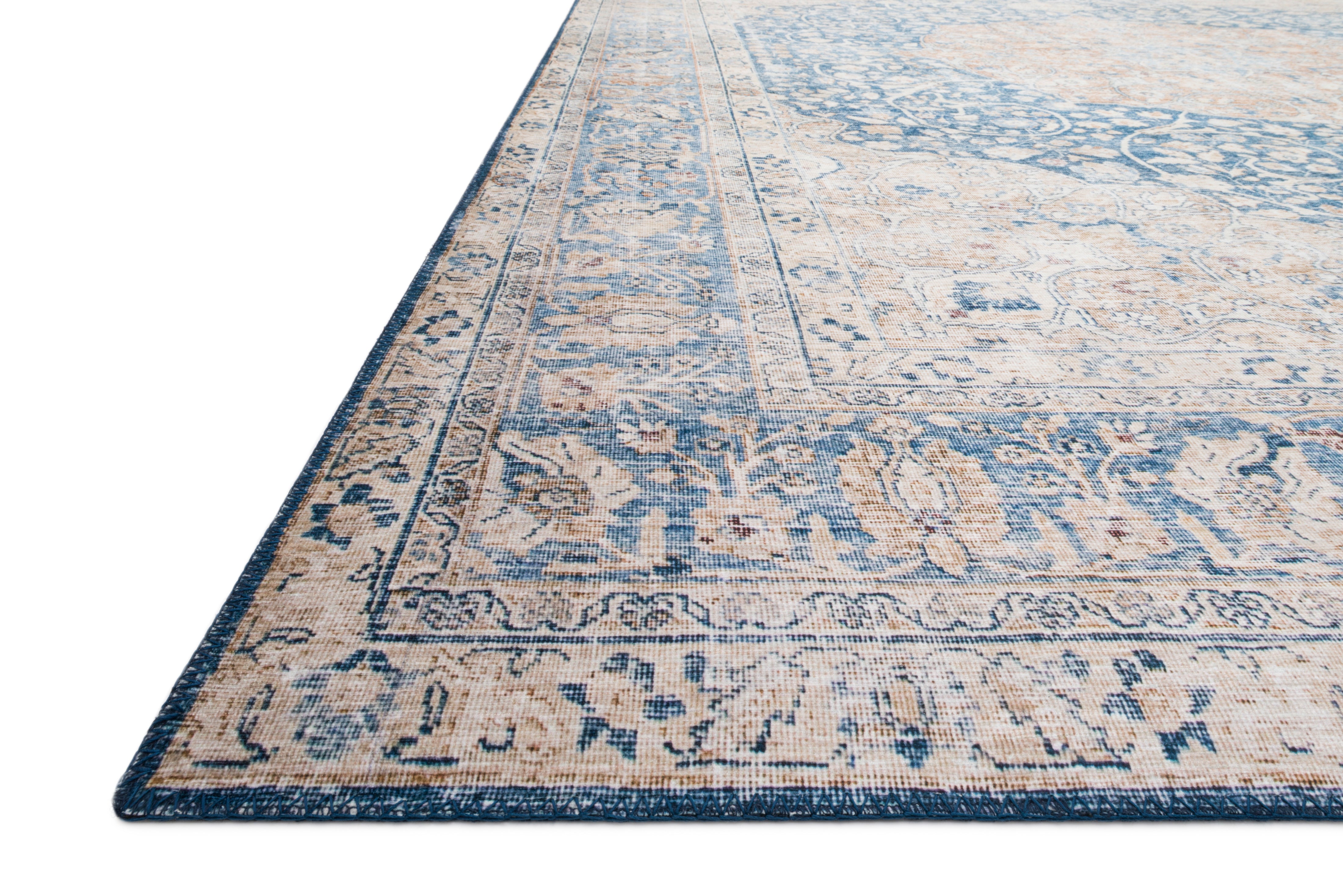 Loloi Layla LAY-07 Blue / Tangerine Area Rug