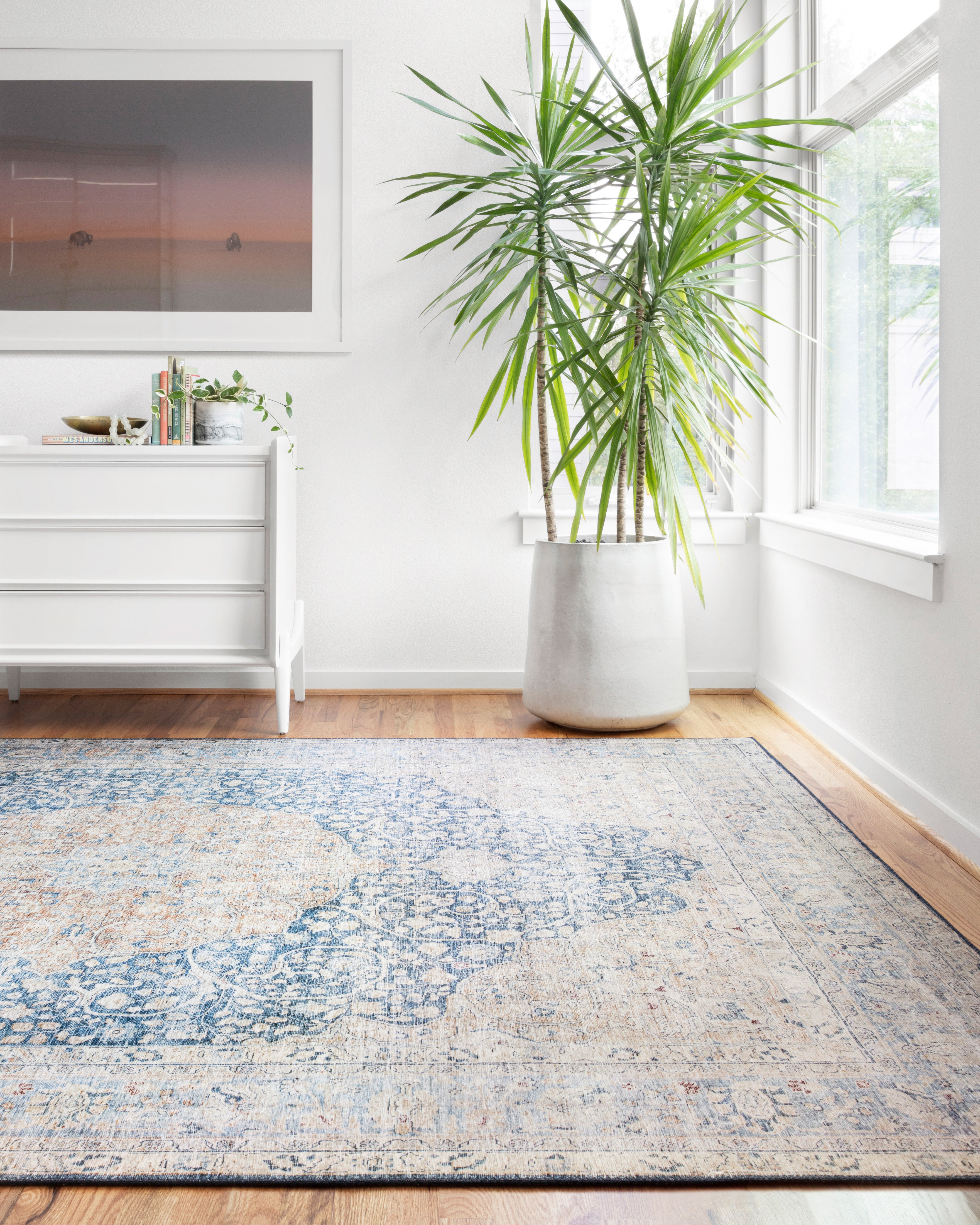 Loloi Layla LAY-07 Blue / Tangerine Area Rug