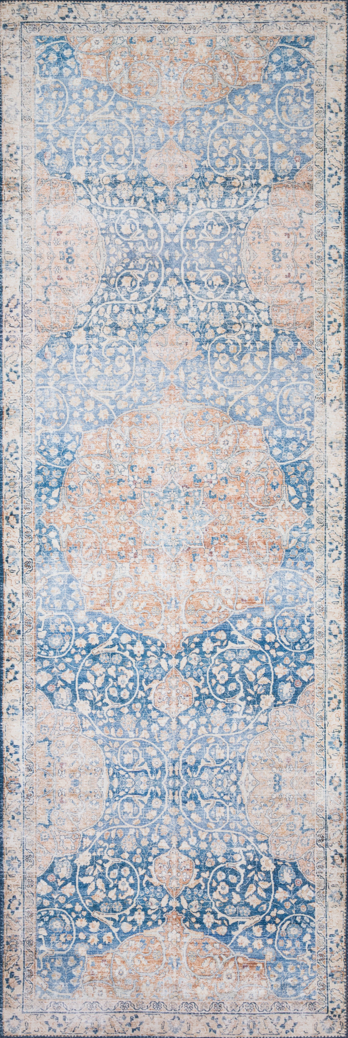 Loloi Layla LAY-07 Blue / Tangerine Area Rug