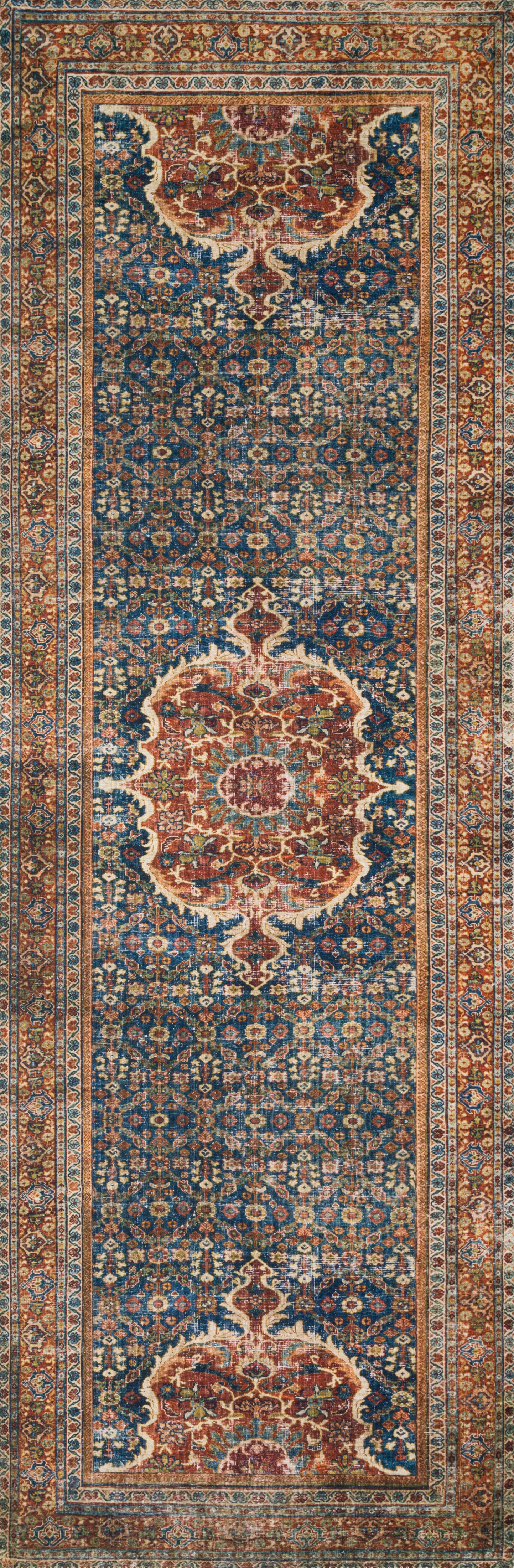 Loloi Layla LAY-09 Cobalt Blue / Spice Area Rug
