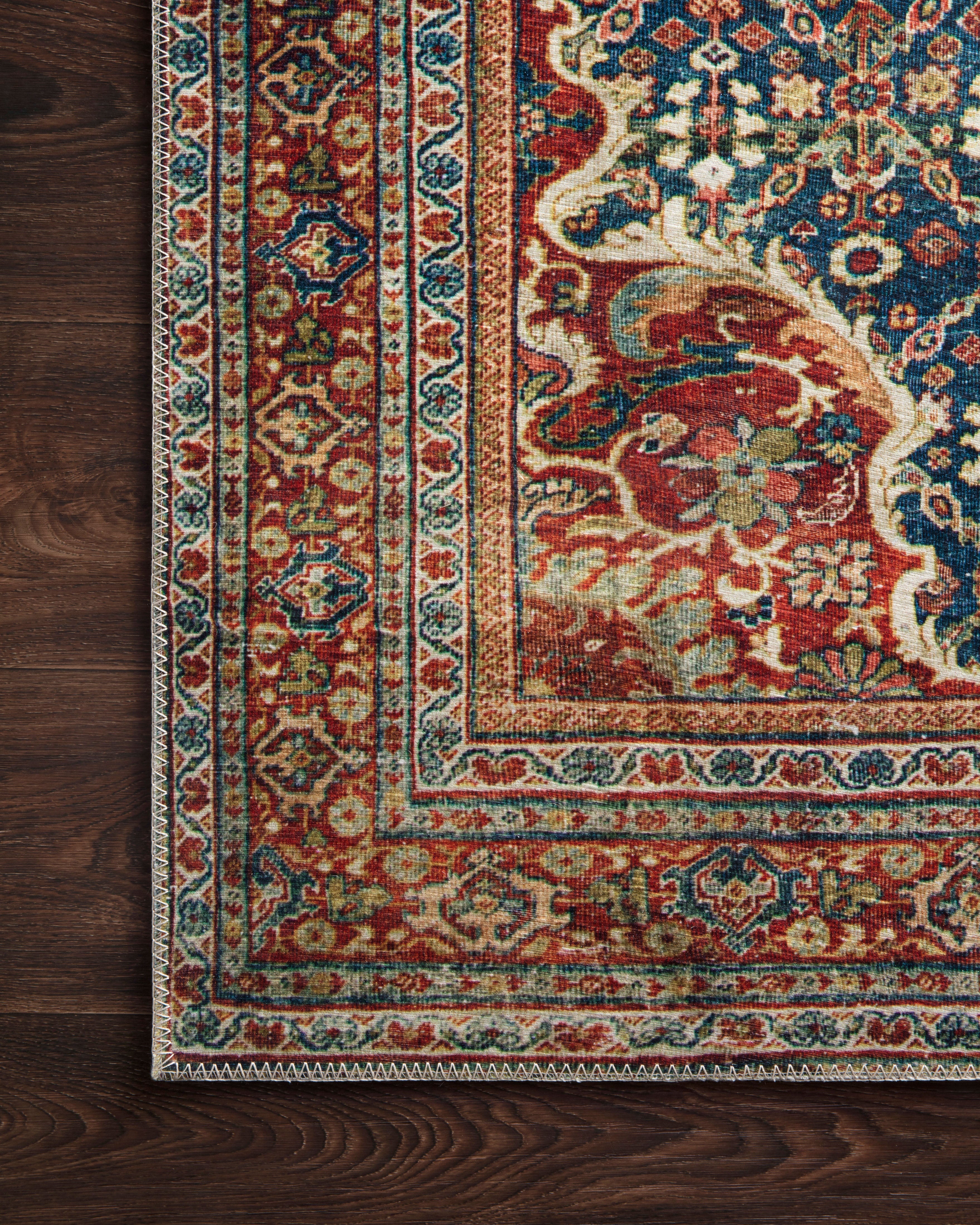 Loloi Layla LAY-09 Cobalt Blue / Spice Area Rug