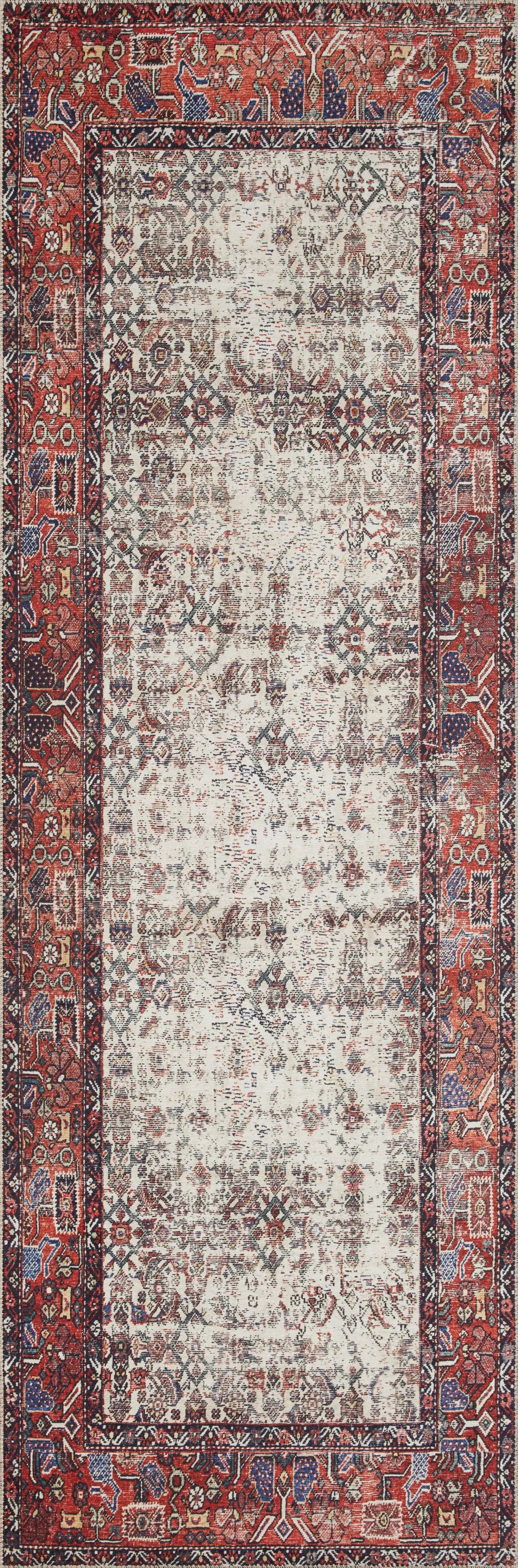 Layla LAY-12 Ivory / Brick Area Rug by Loloi