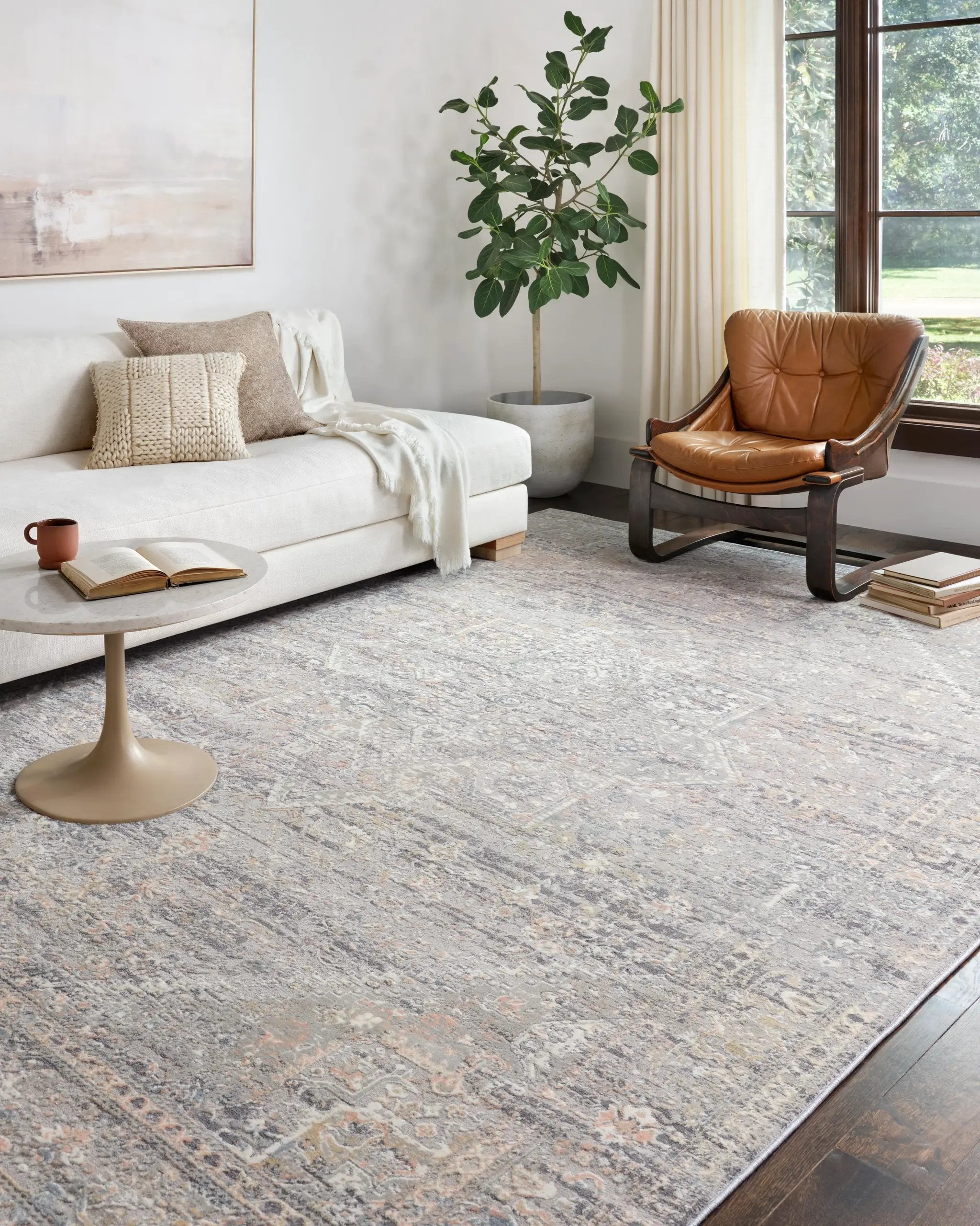 Lucia LUC-01 Grey / Sunset Area Rug by Loloi