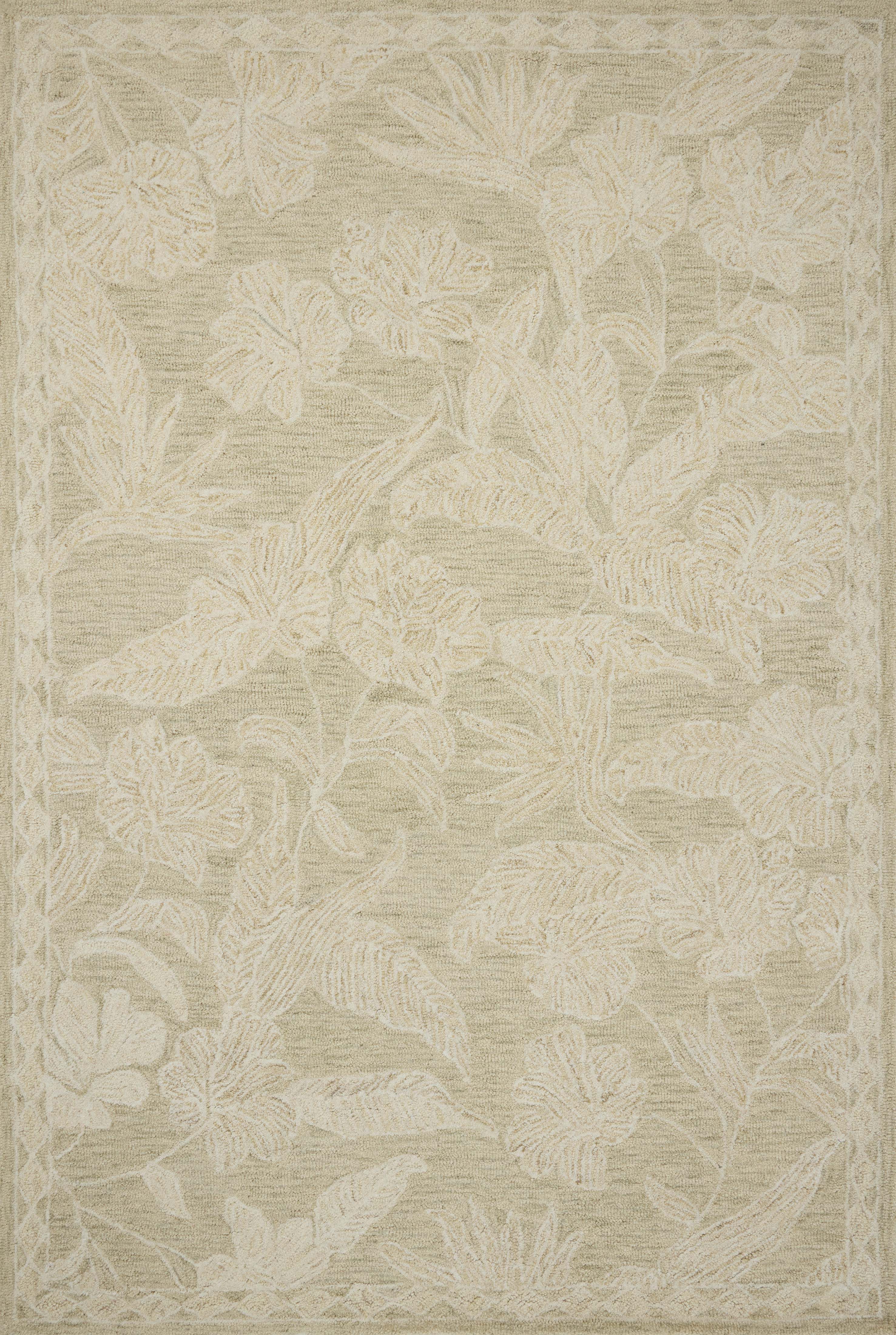 With calming sage and warm natural hues and floral styling, the Lenore LNO-01 Sage / Natural Area Rug is a hand-tufted wool area rug that elevates any room